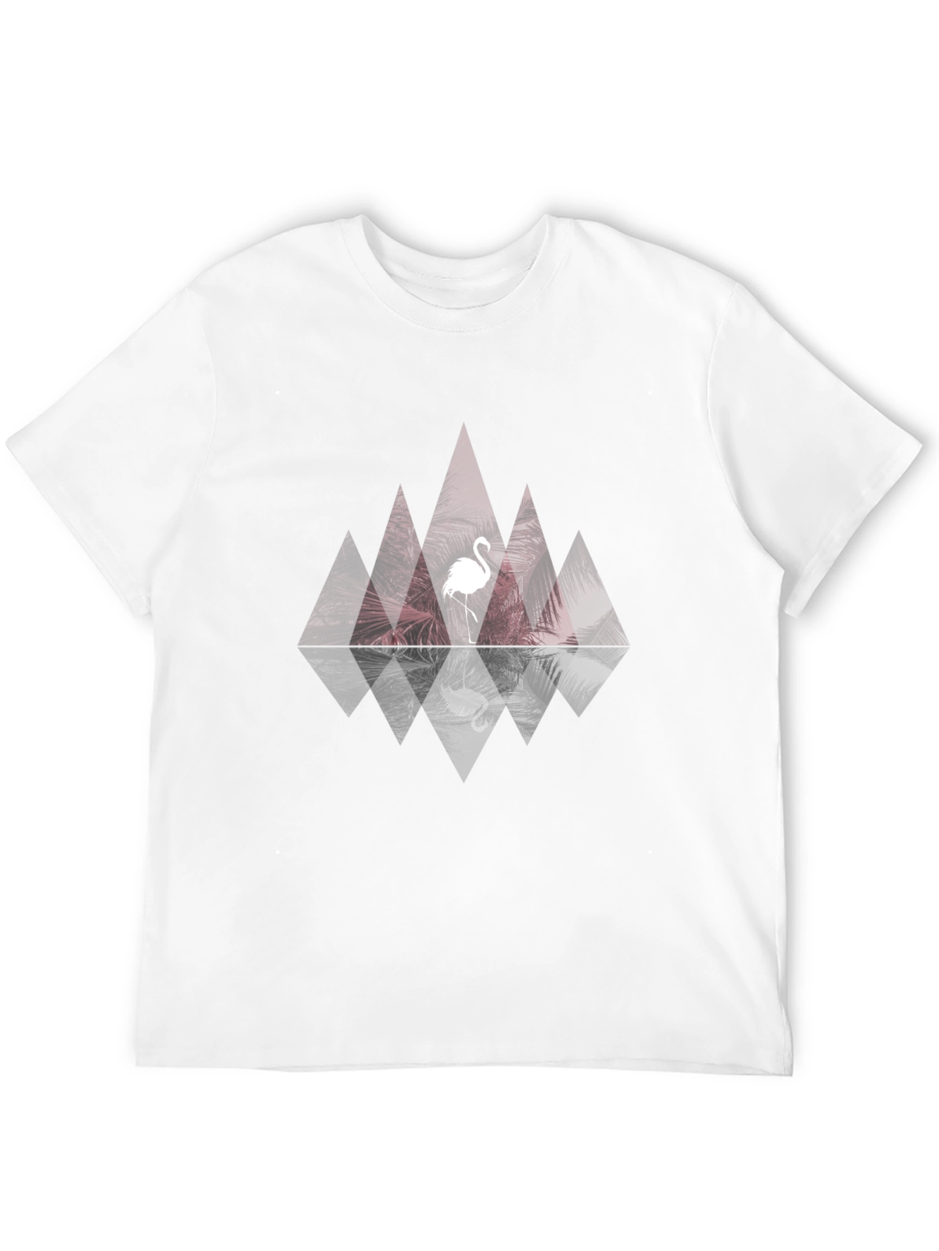Geometric Flamingo Graphic Tee - Stylish Black T-Shirt