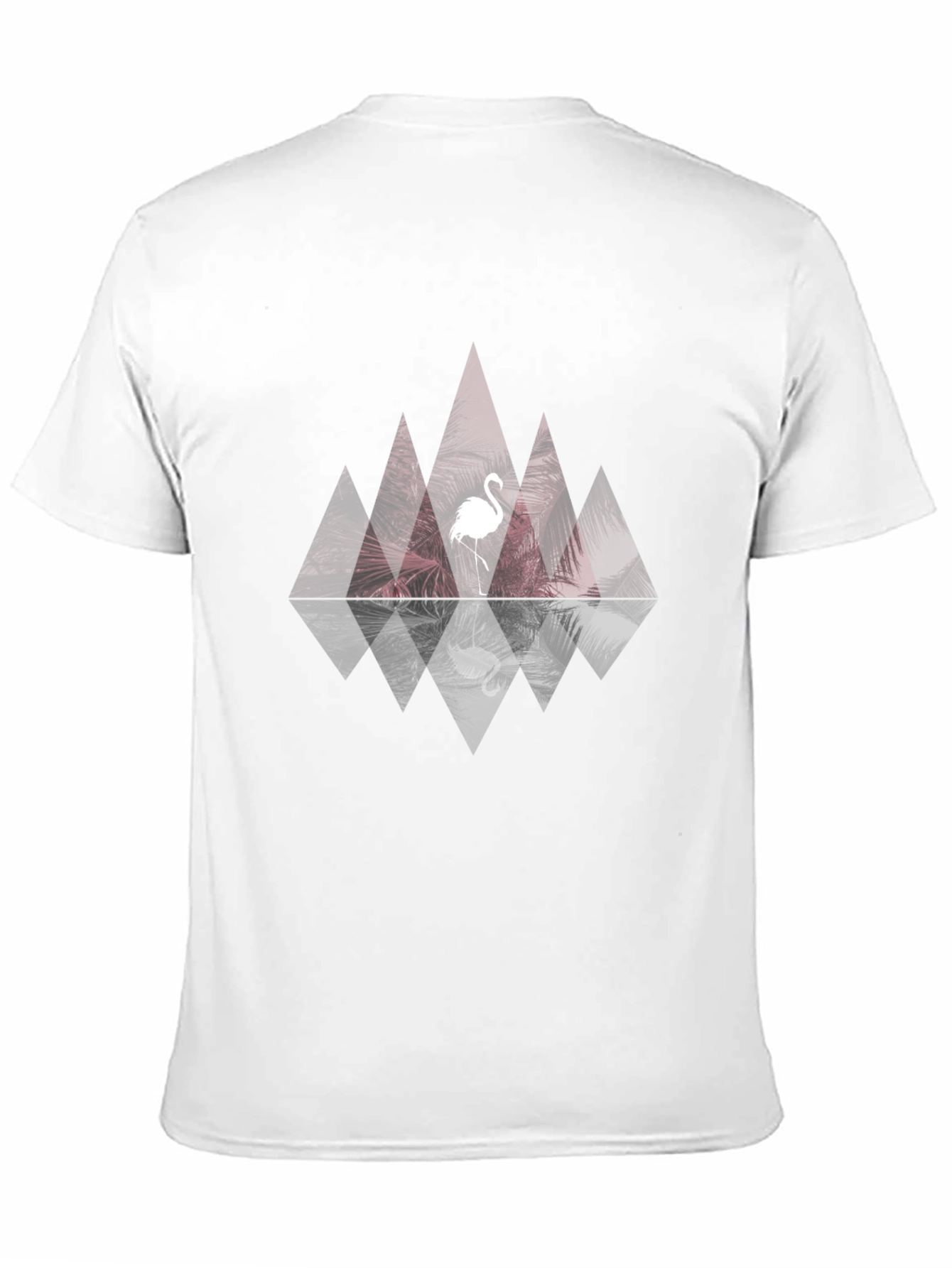 Geometric Flamingo Graphic Tee - Stylish Black T-Shirt