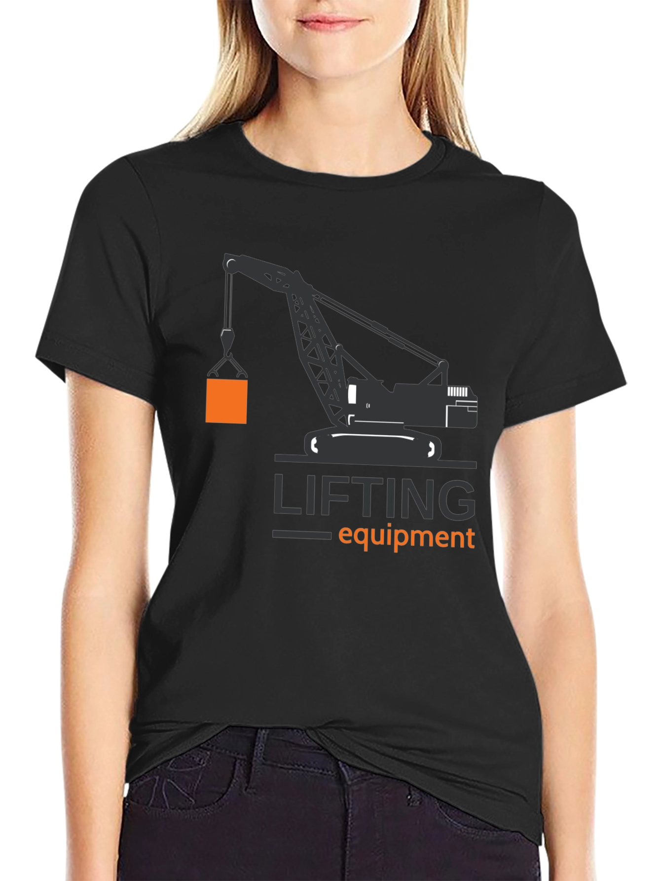 Lifting Equipment Crane Graphic Tee - Black
