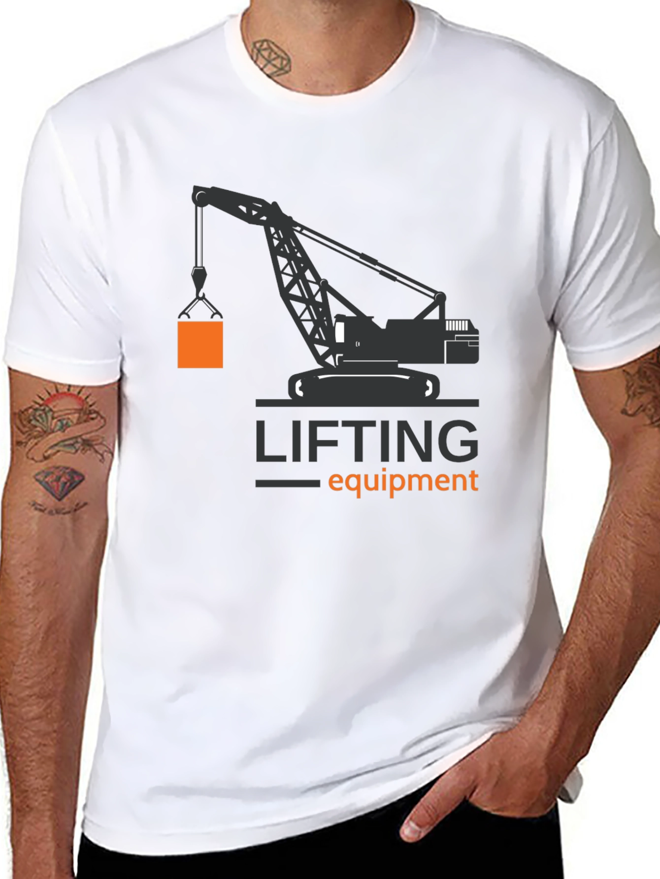 Lifting Equipment Crane Graphic Tee - Black