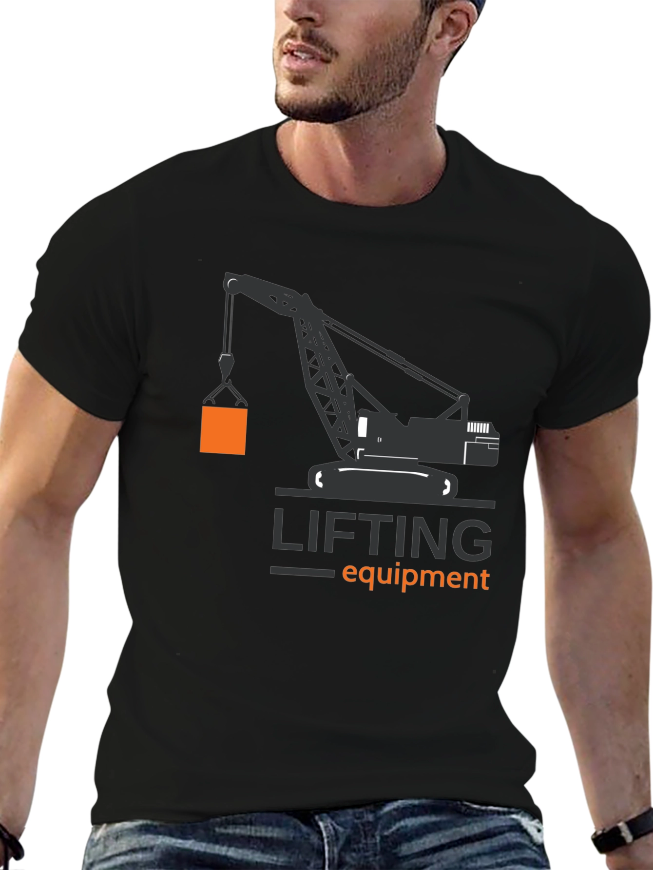 Lifting Equipment Crane Graphic Tee - Black
