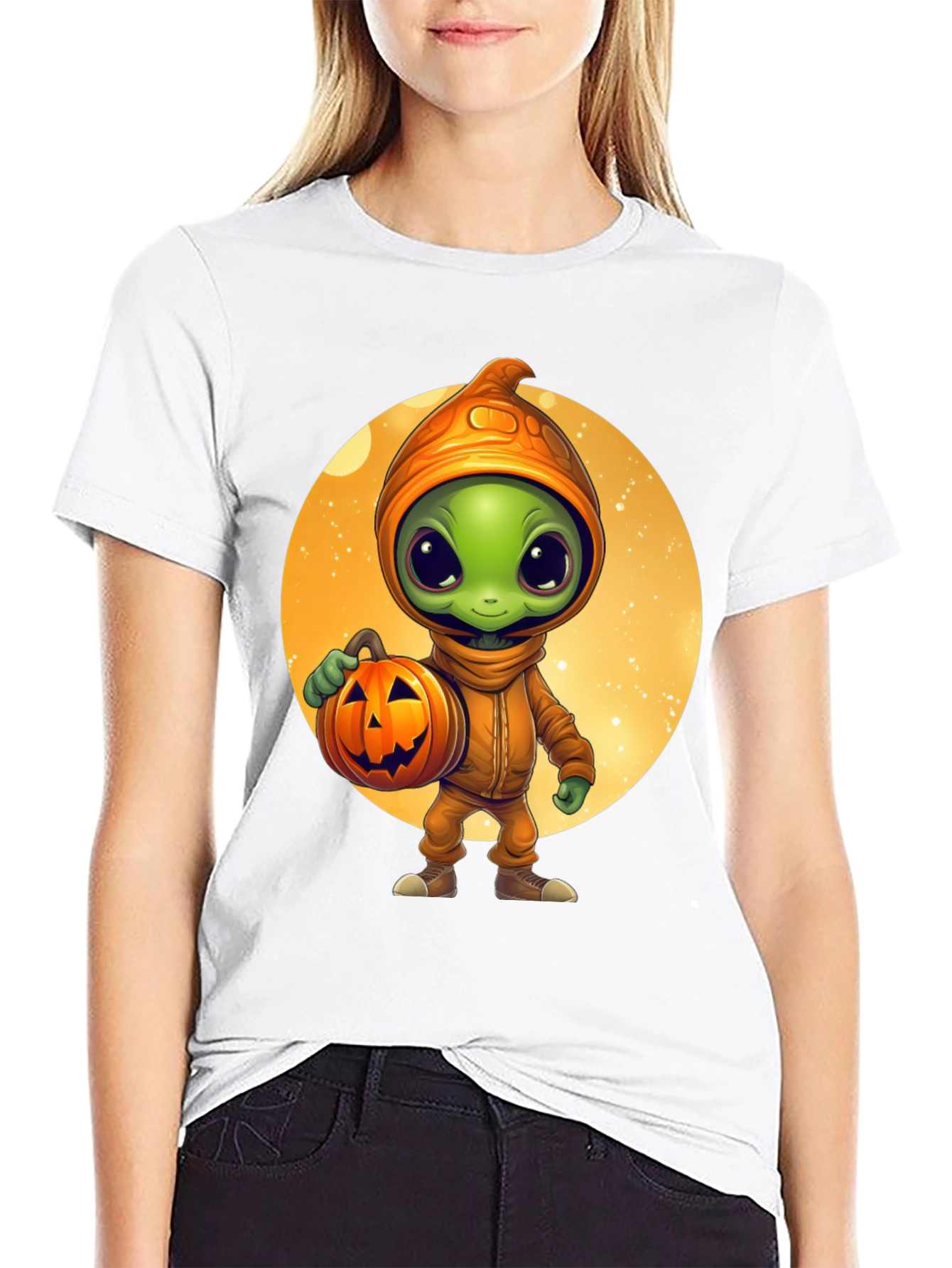 Halloween Alien Pumpkin T-Shirt