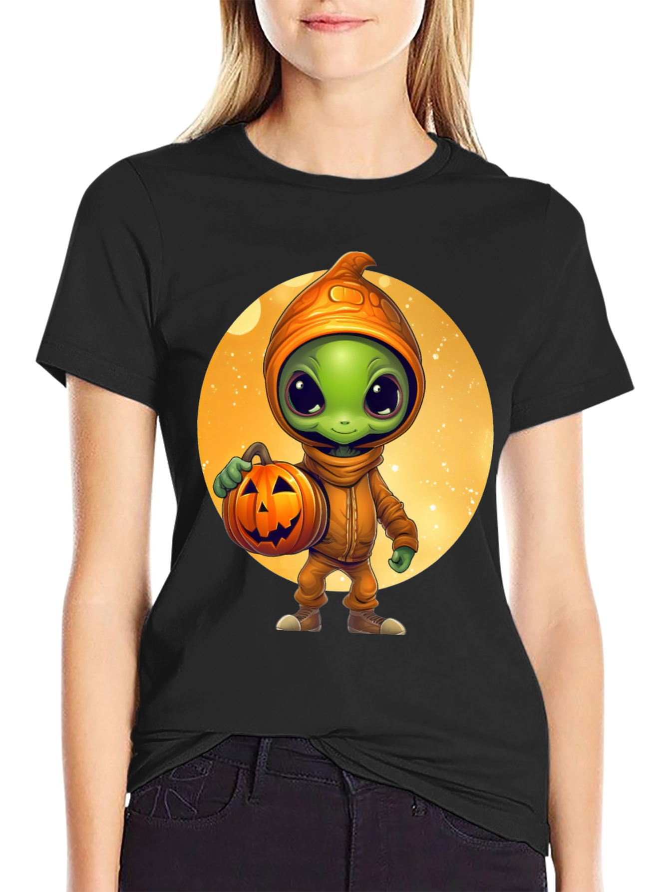 Halloween Alien Pumpkin T-Shirt