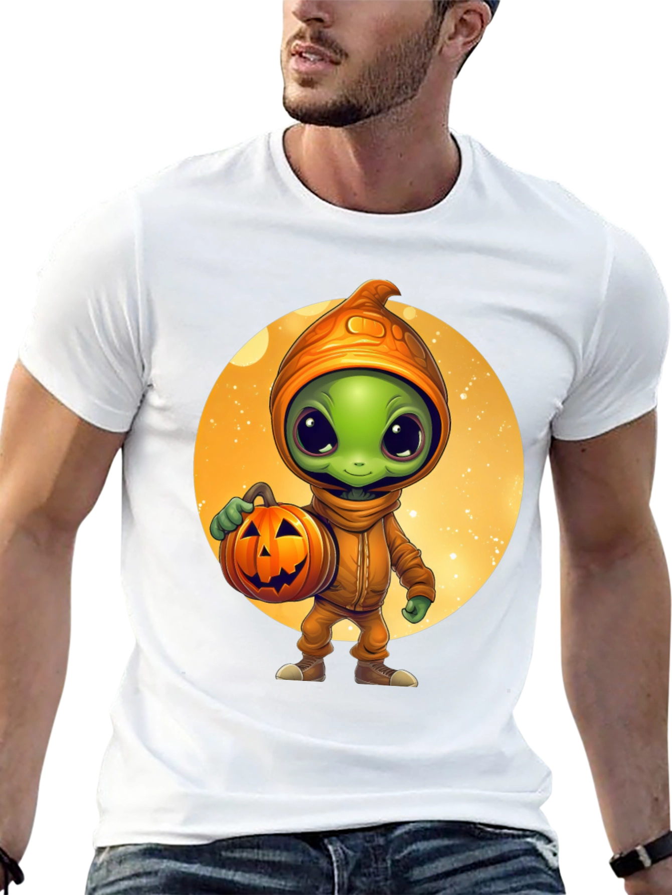 Halloween Alien Pumpkin T-Shirt