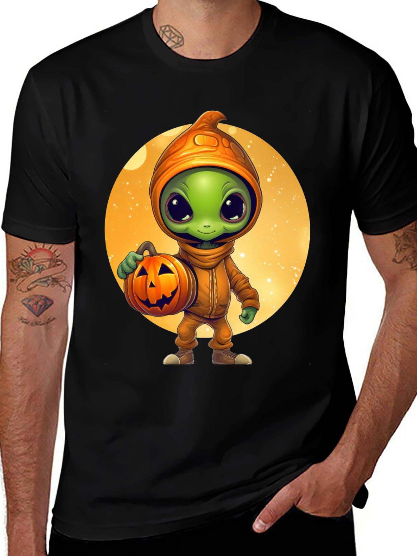 Halloween Alien Pumpkin T-Shirt