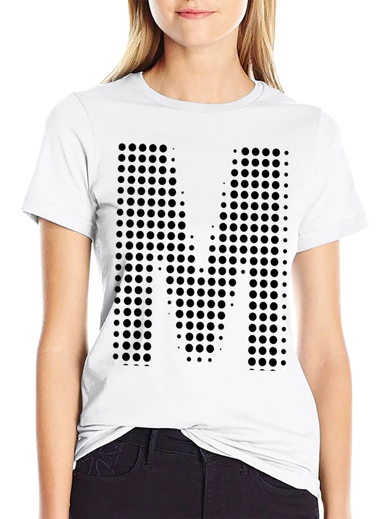 Modern M Dot Matrix Black Graphic Tee