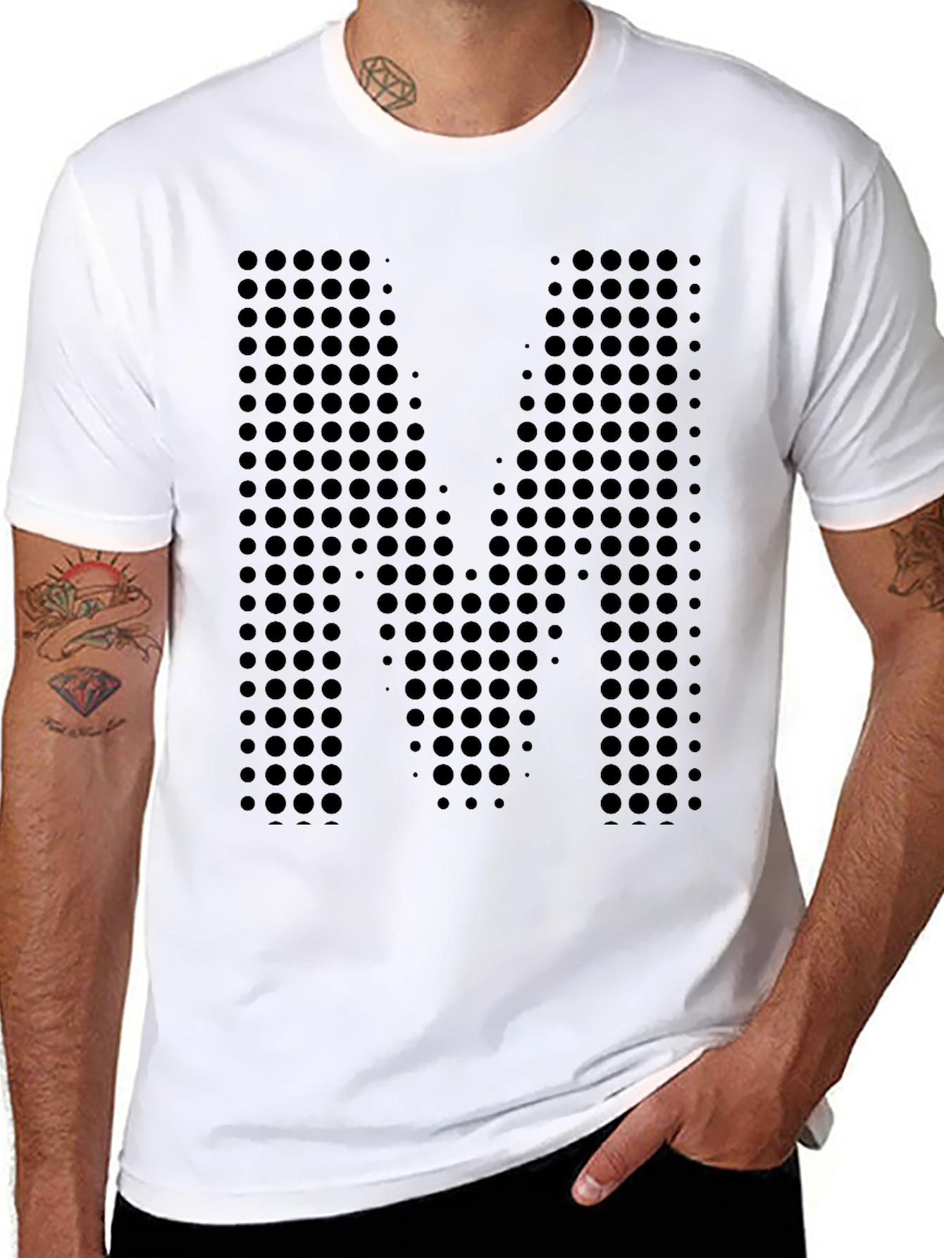 Modern M Dot Matrix Black Graphic Tee