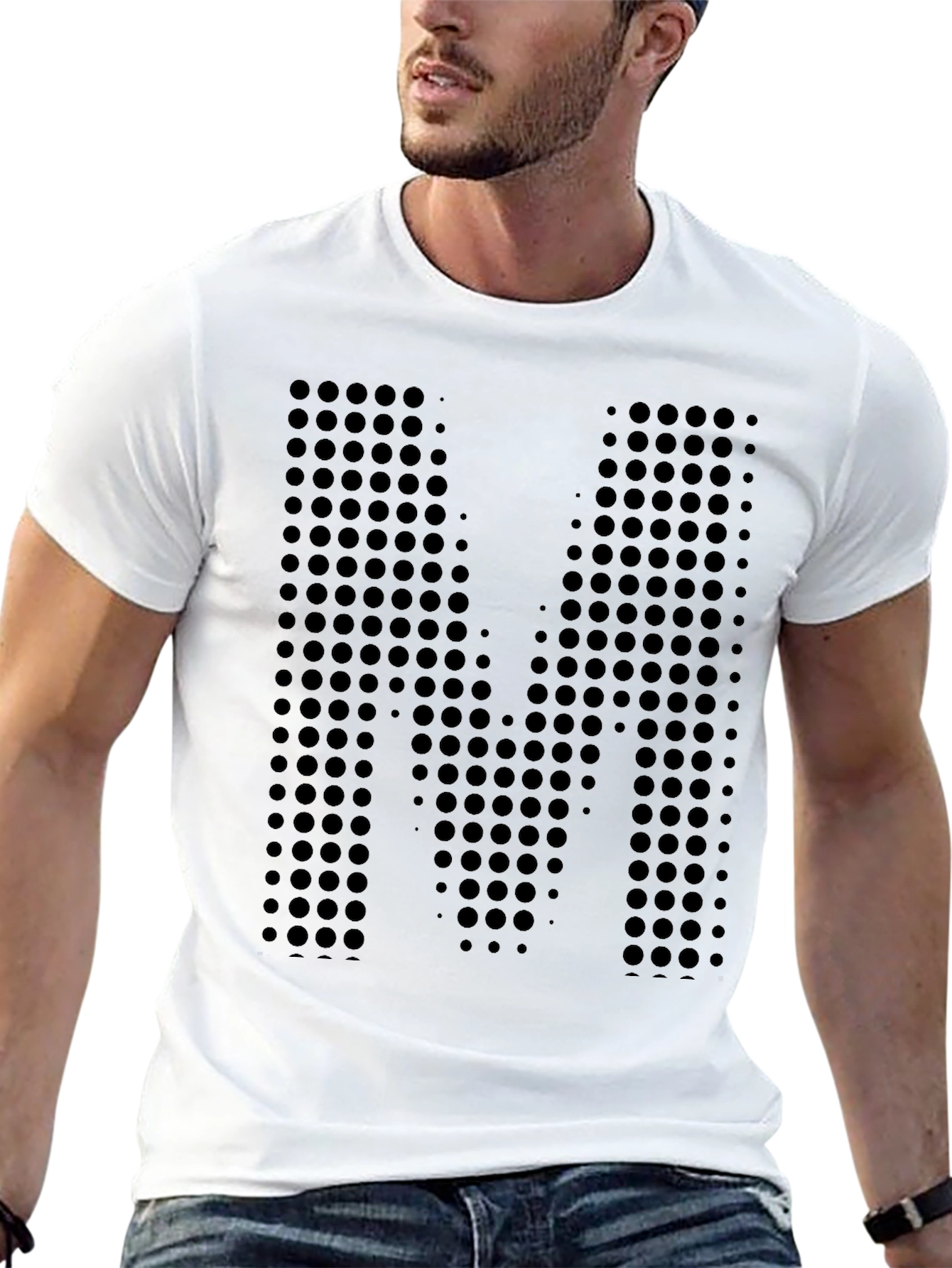 Modern M Dot Matrix Black Graphic Tee