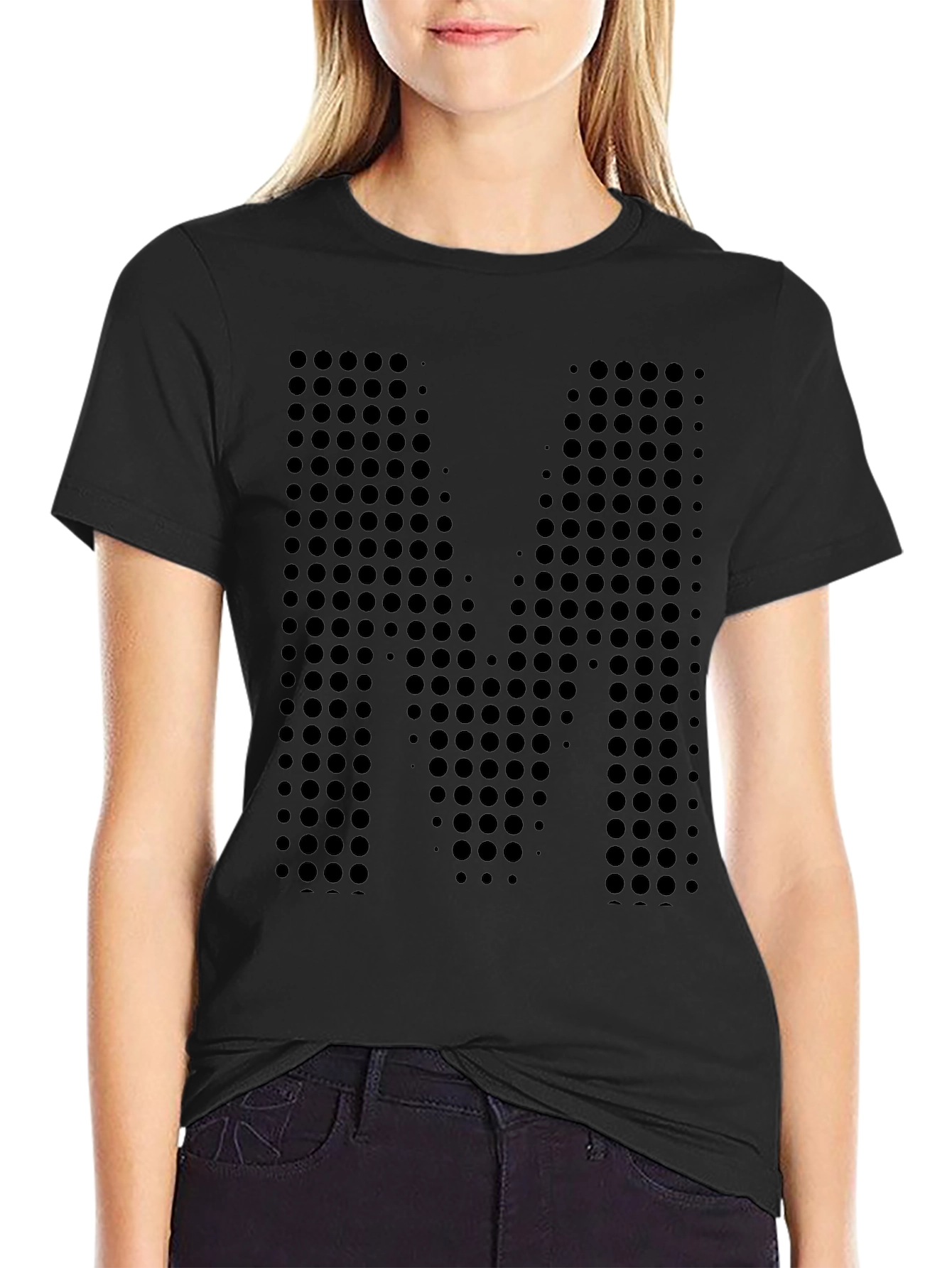 Modern M Dot Matrix Black Graphic Tee