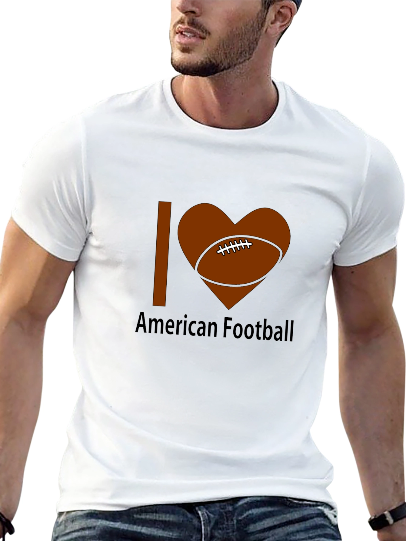 I Love American Football Graphic Tee
