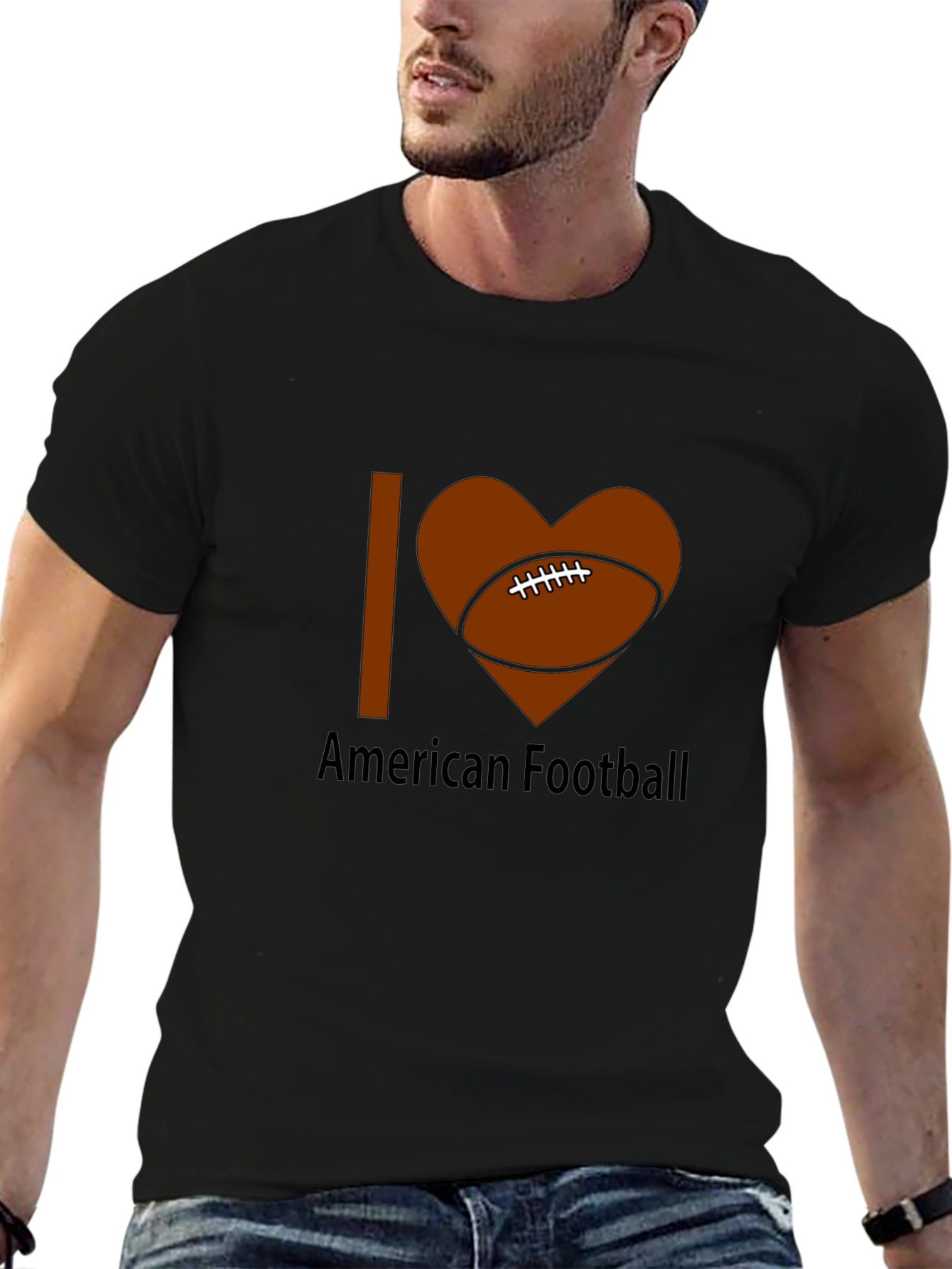 I Love American Football Graphic Tee