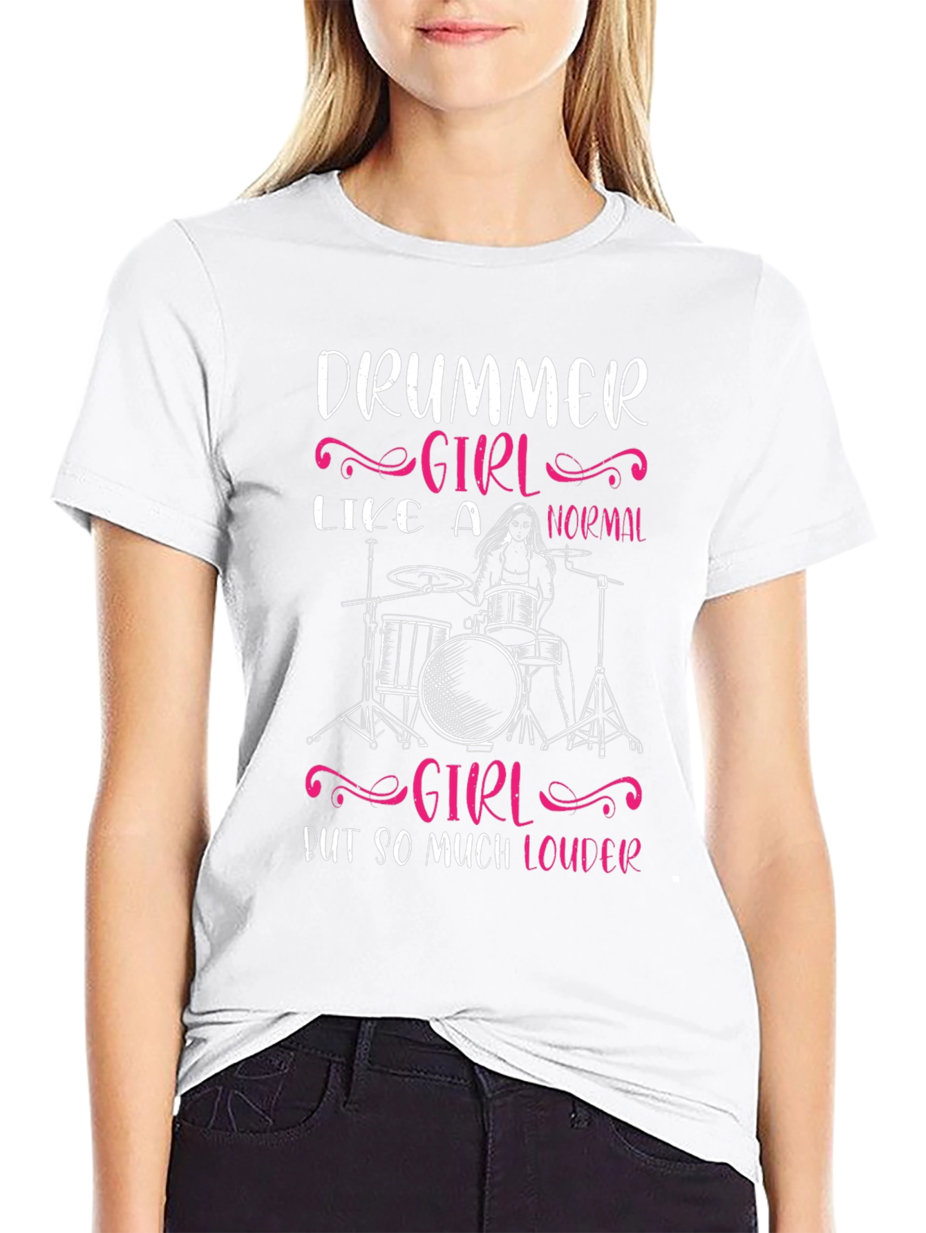 Drummer Girl T-Shirt - Loud & Proud Music Tee