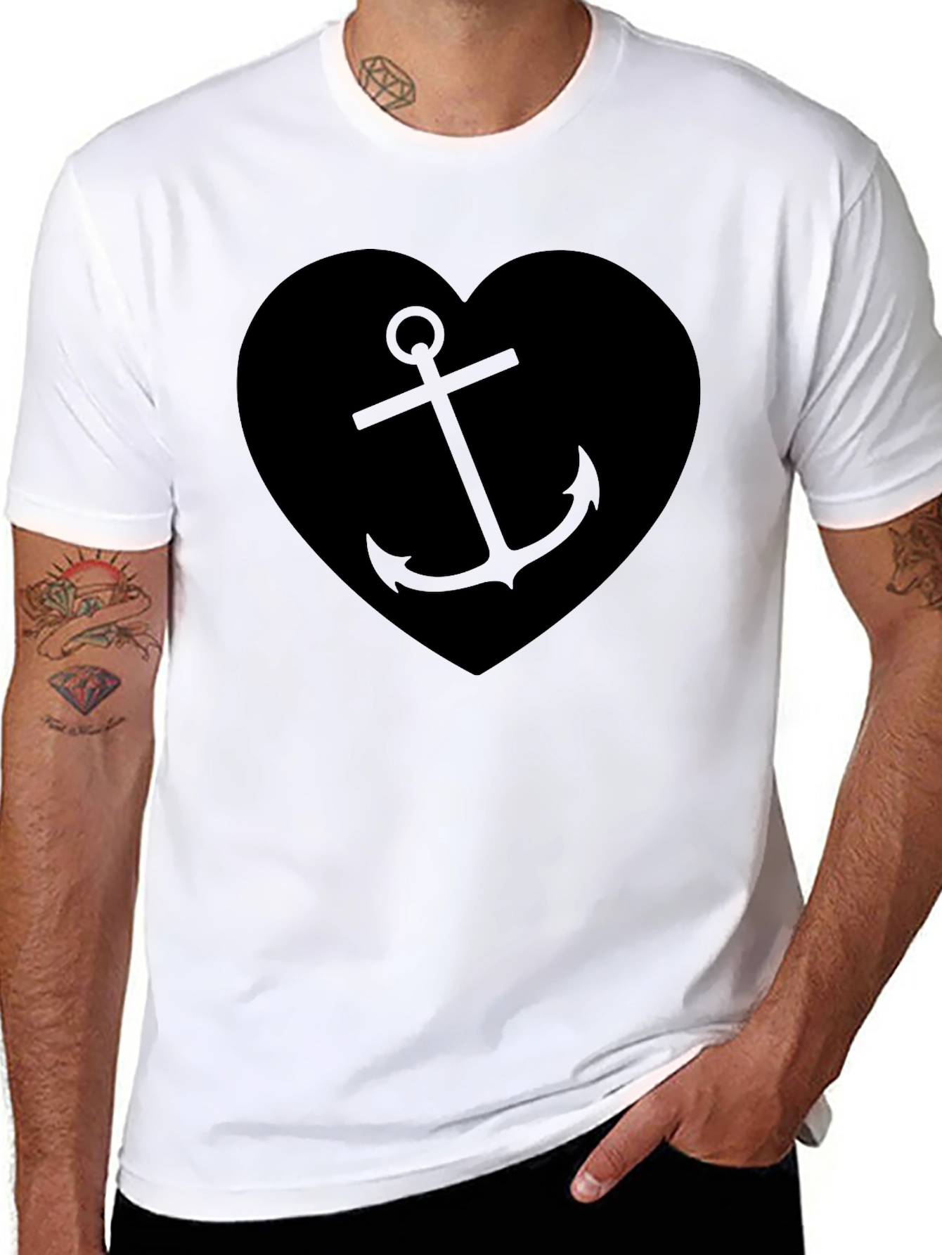 Nautical Anchor Heart Graphic T-Shirt