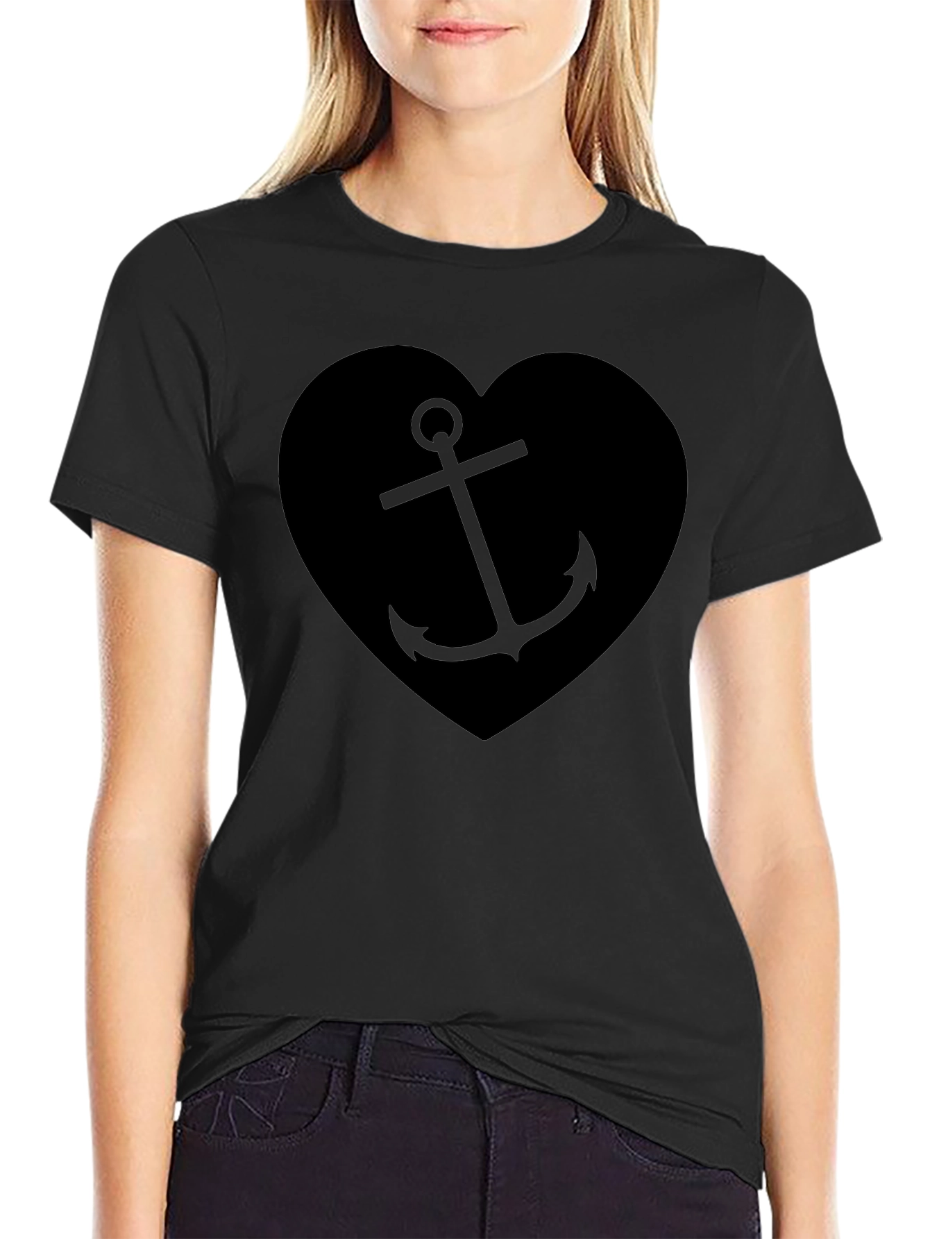 Nautical Anchor Heart Graphic T-Shirt