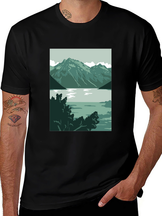 Mountain Lake Graphic Tee - Nature Inspired T-Shirt