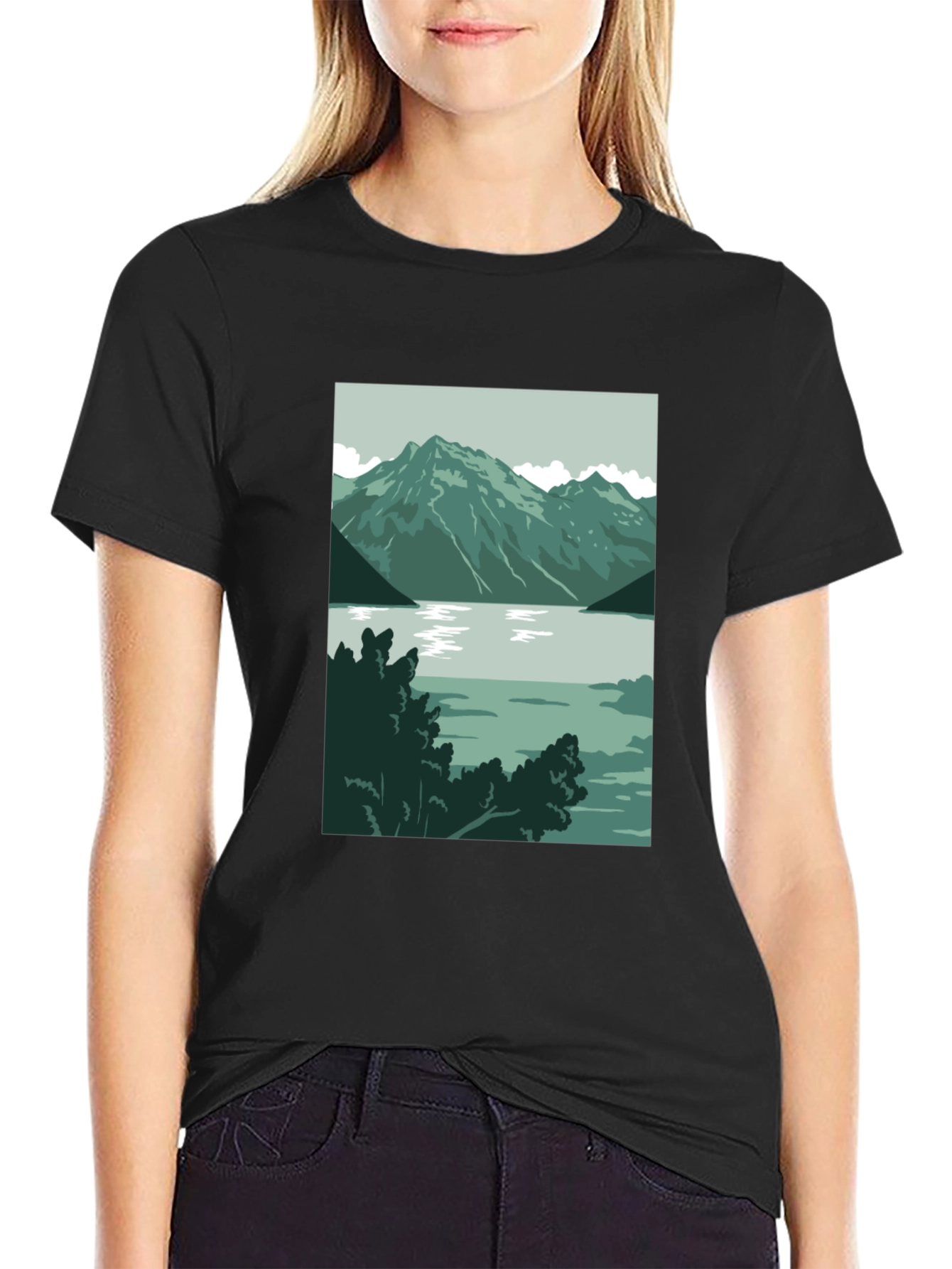 Mountain Lake Graphic Tee - Nature Inspired T-Shirt