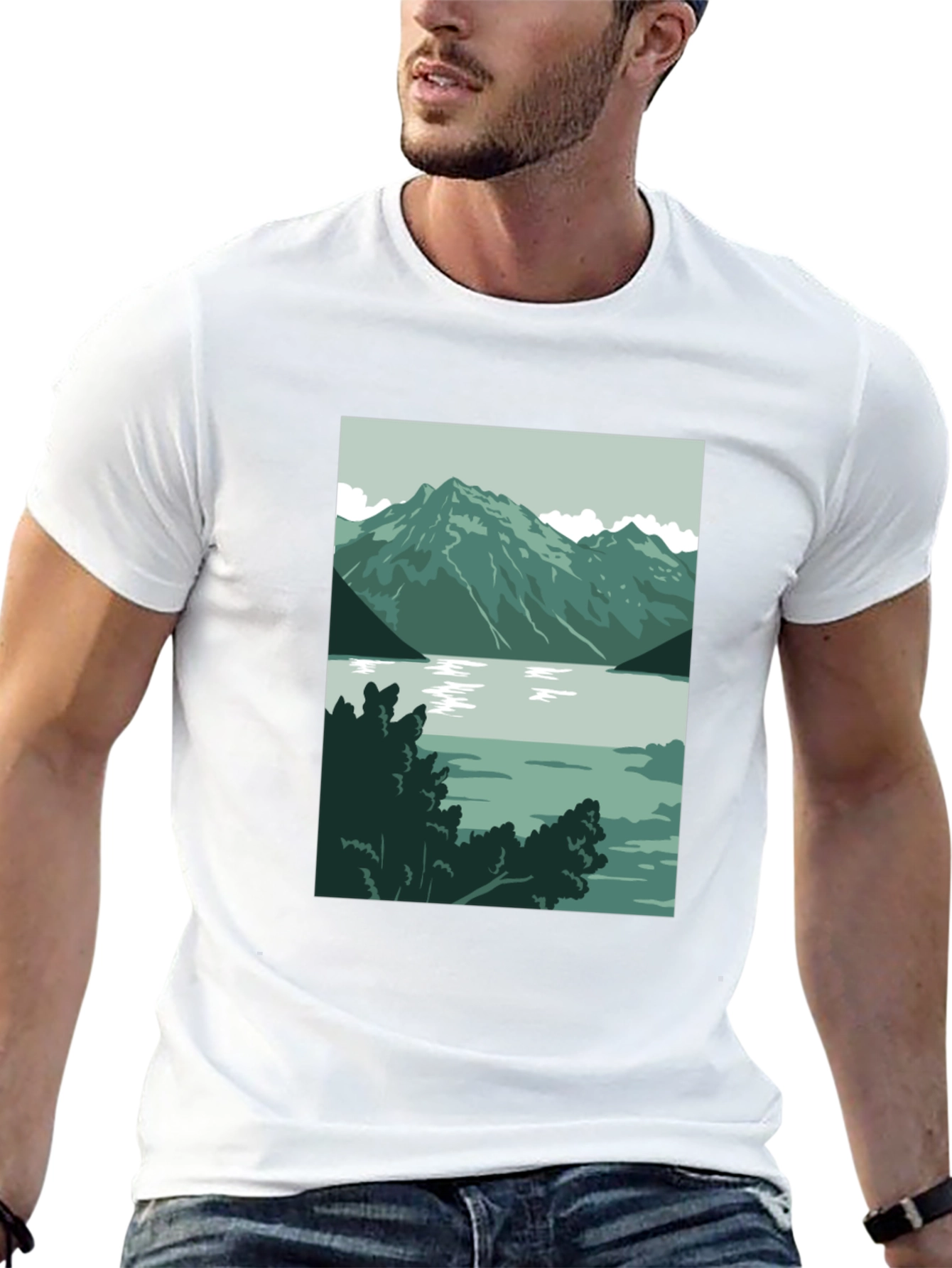 Mountain Lake Graphic Tee - Nature Inspired T-Shirt