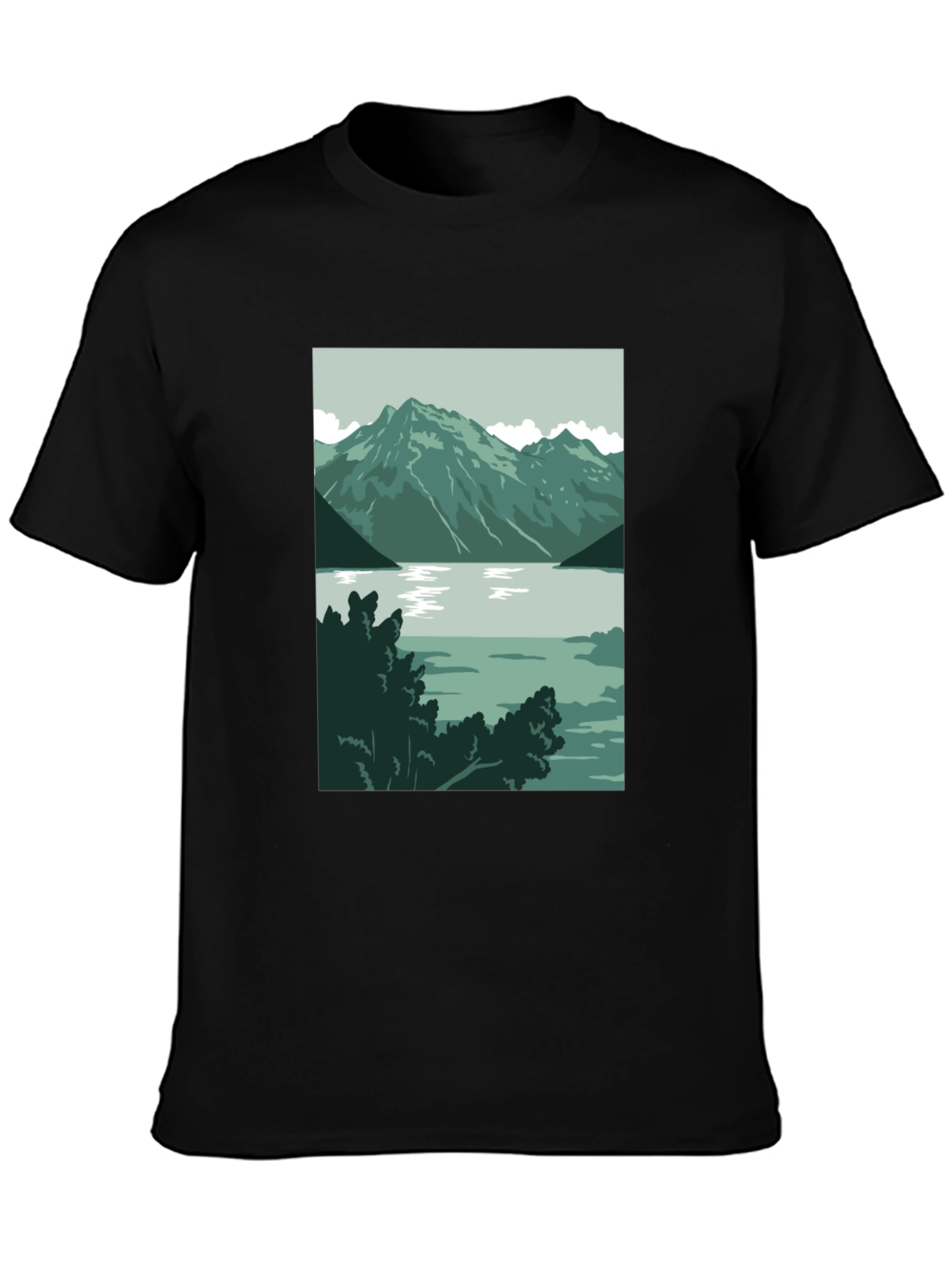 Mountain Lake Graphic Tee - Nature Inspired T-Shirt
