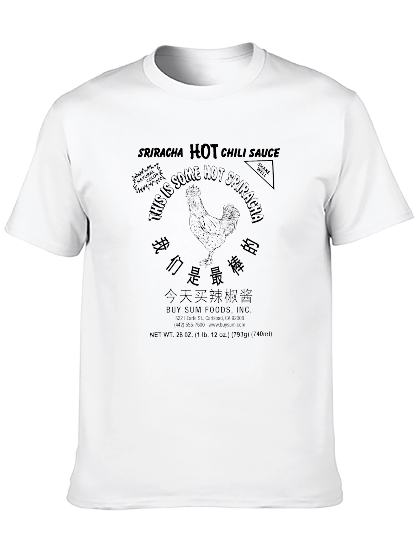 Sriracha Hot Sauce Black T-Shirt