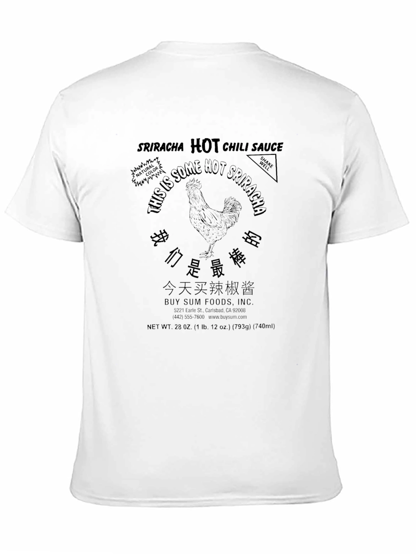 Sriracha Hot Sauce Black T-Shirt