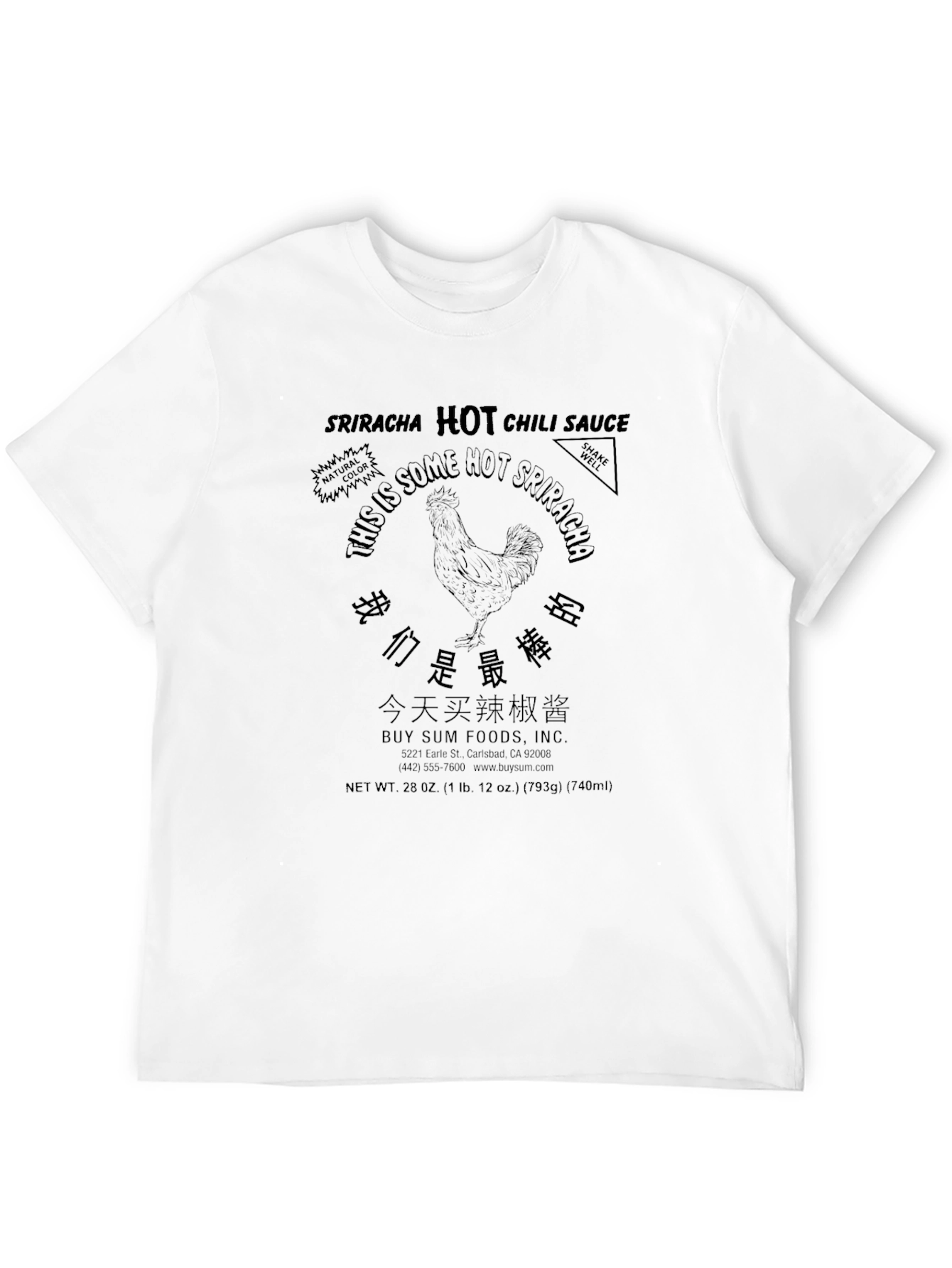 Sriracha Hot Sauce Black T-Shirt