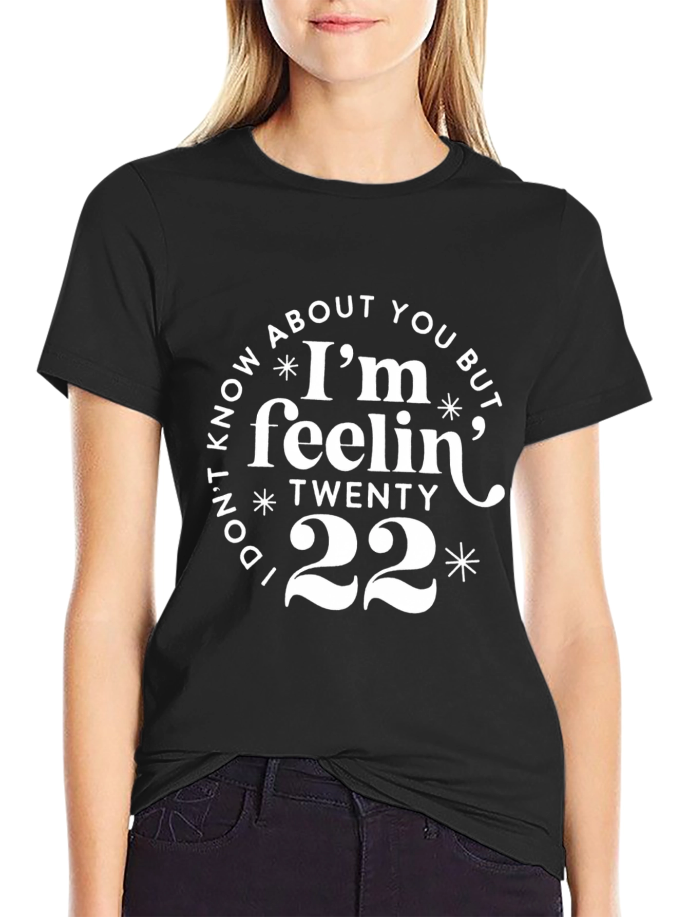 Feelin Twenty 22 Black Graphic Tee