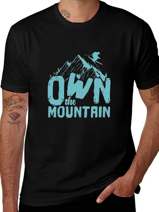 Own the Mountain Graphic Tee - Black Cotton Casual Shirt