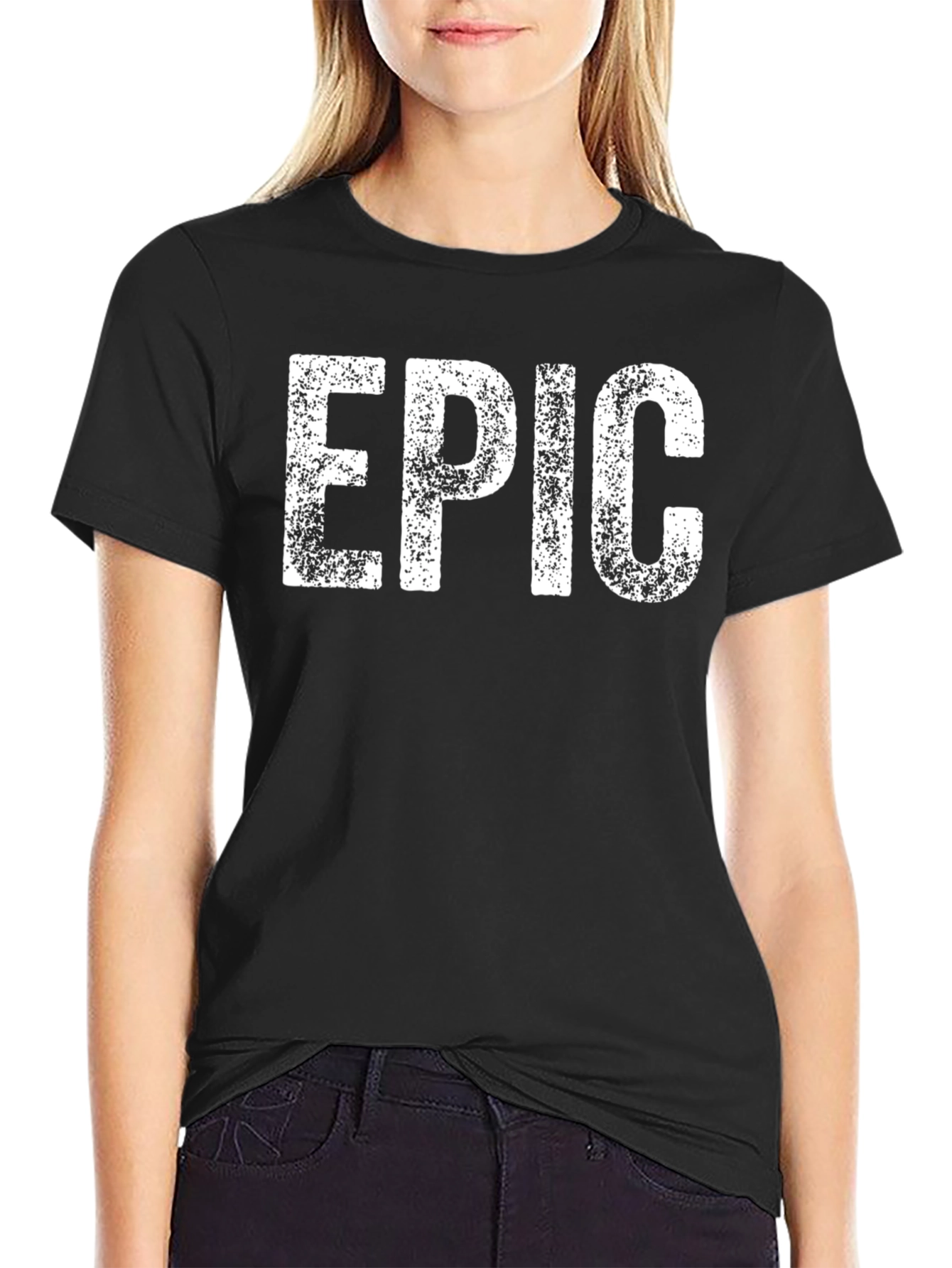 Epic Graphic Tee - Distressed Print Black T-Shirt
