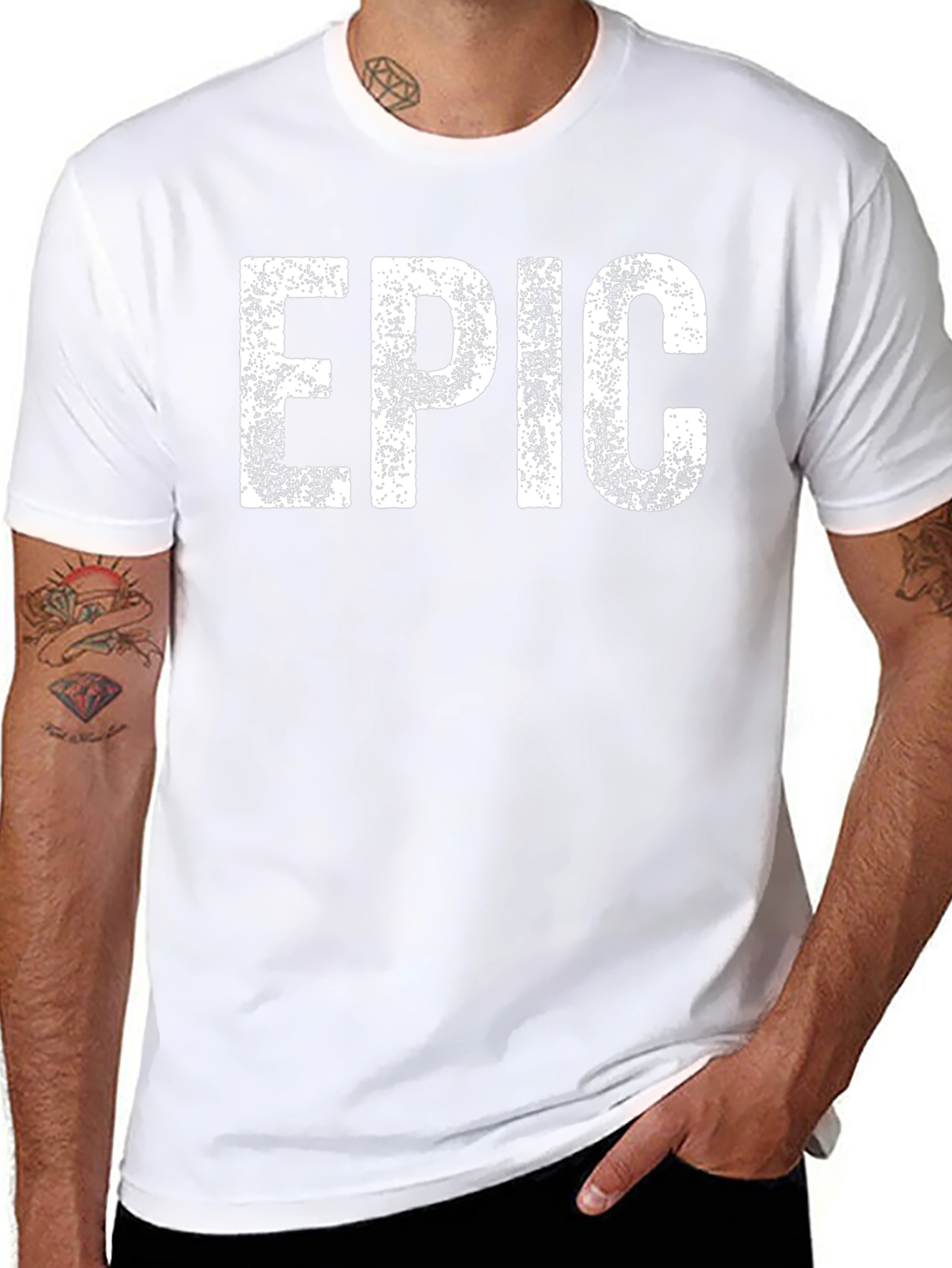 Epic Graphic Tee - Distressed Print Black T-Shirt