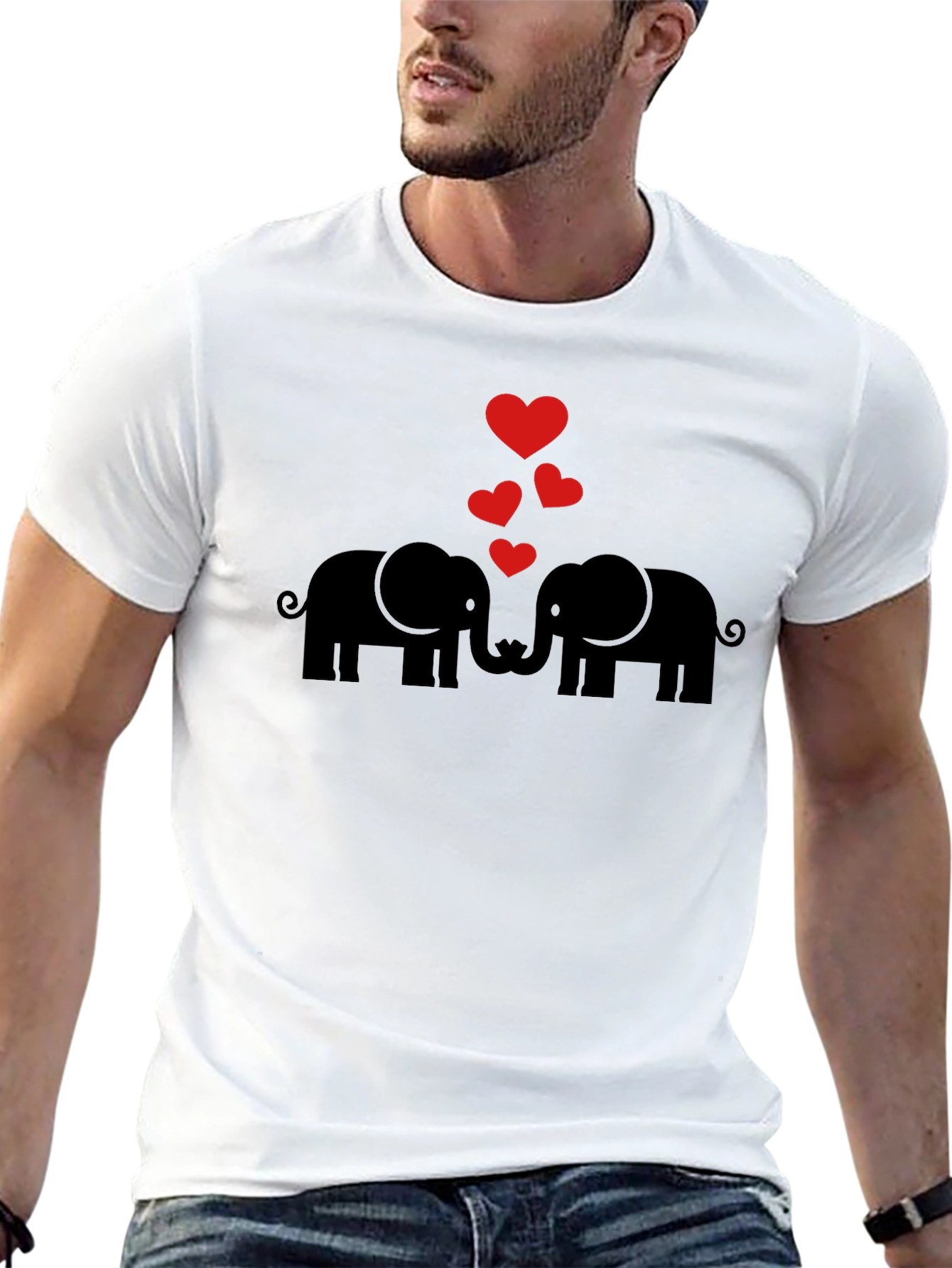 Elephant Love Black Graphic Tee
