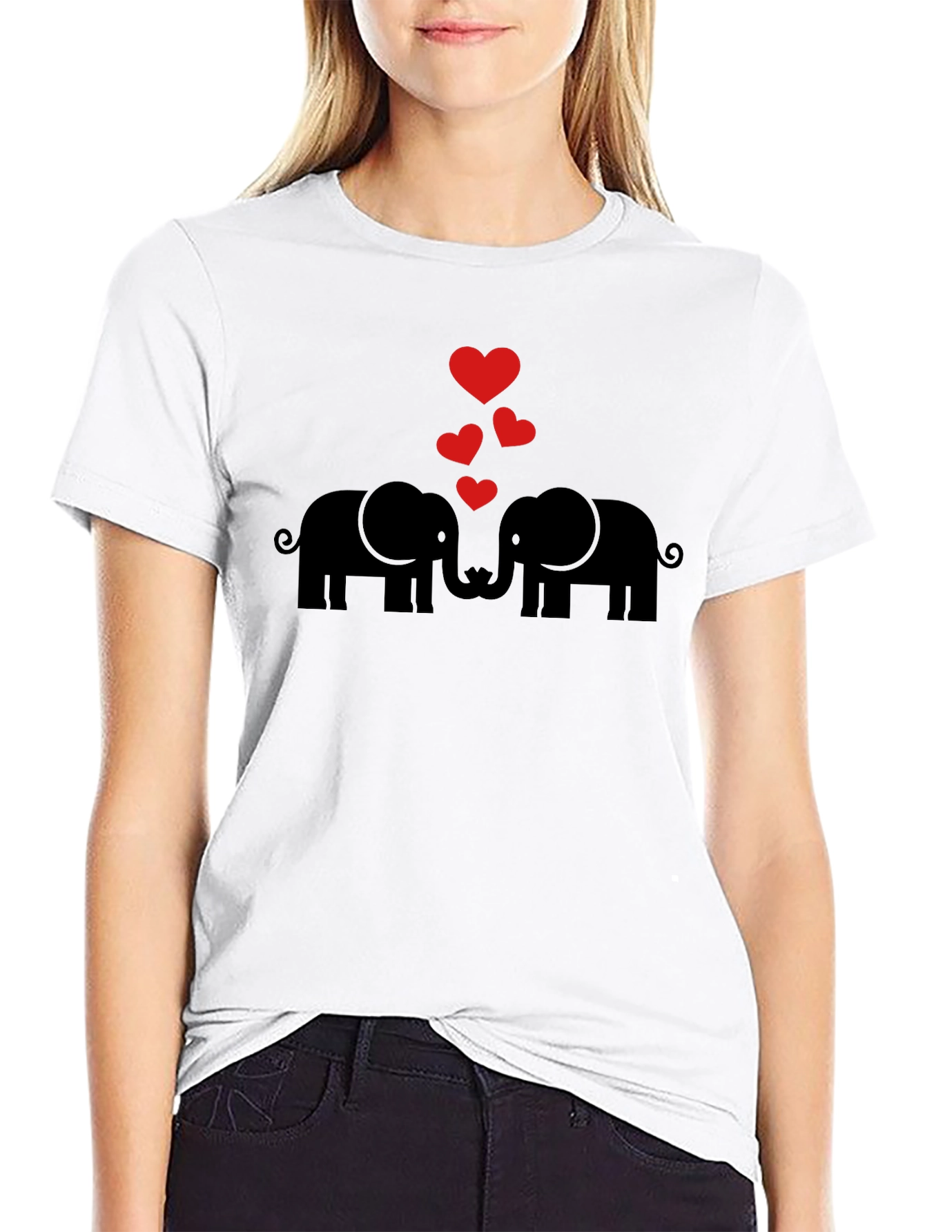 Elephant Love Black Graphic Tee