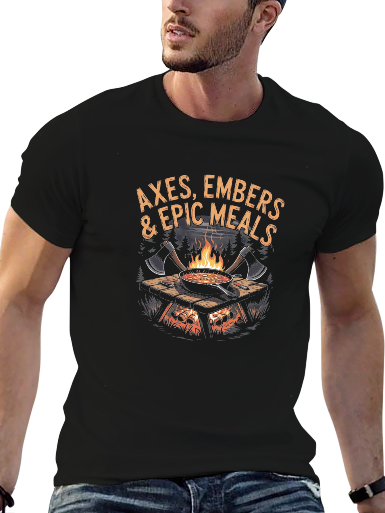 Axes Embers & Epic Meals Graphic T-Shirt