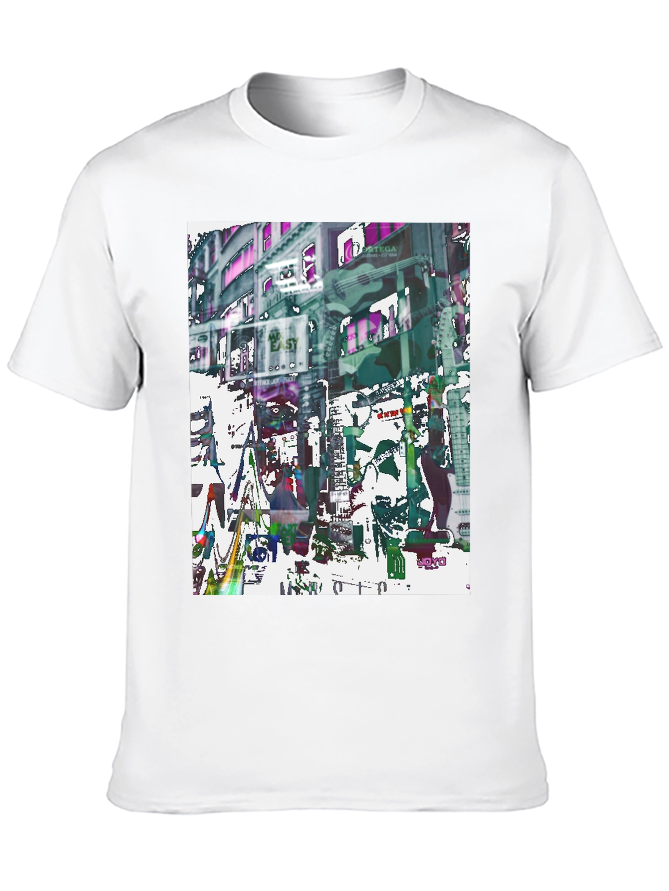 Abstract Guitar Cityscape Graphic Tee