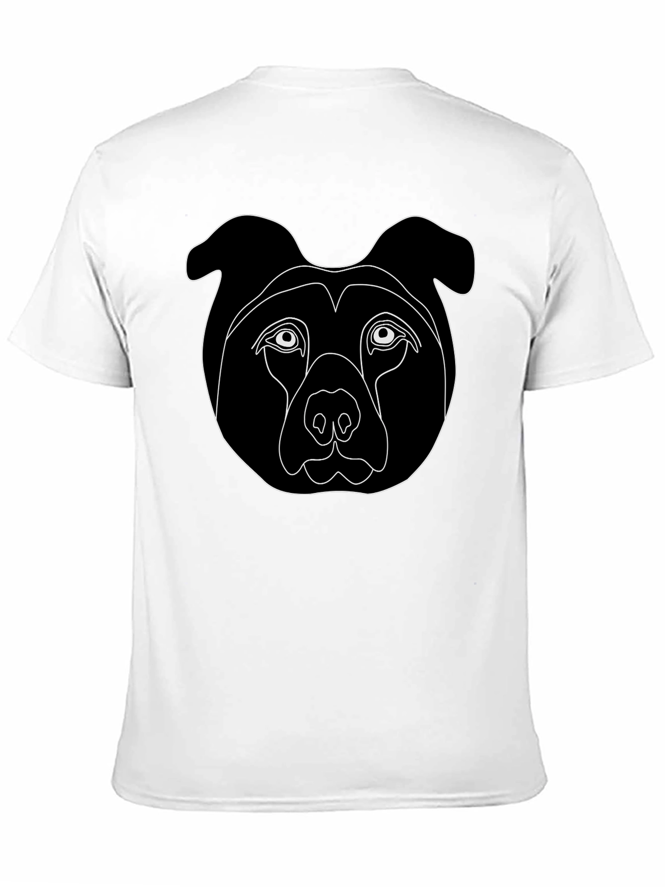 Minimalist Dog Face Graphic Tee - Black