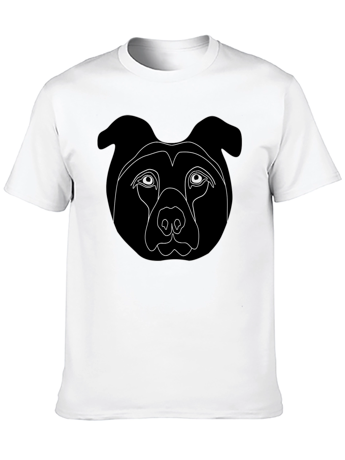 Minimalist Dog Face Graphic Tee - Black