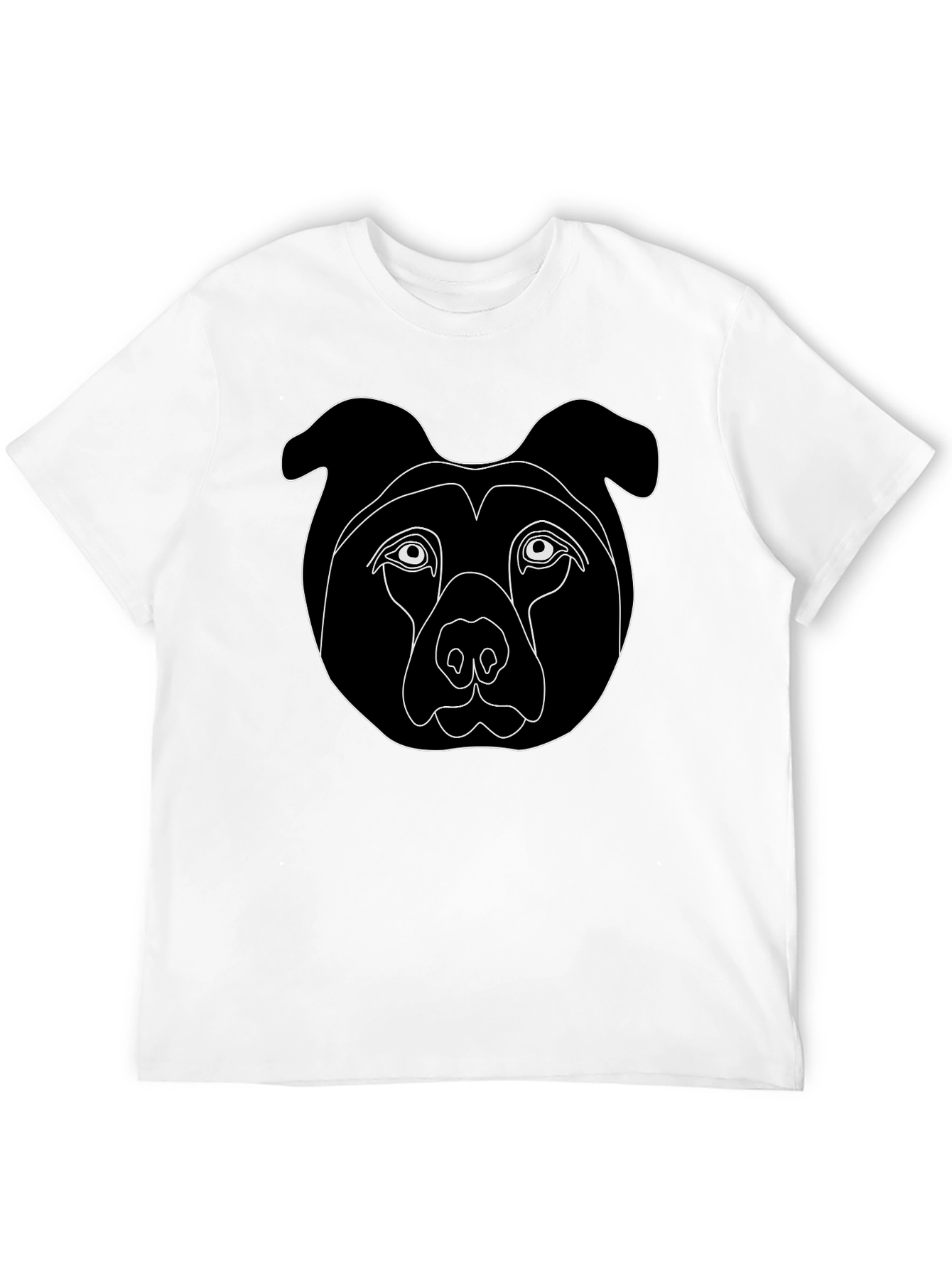 Minimalist Dog Face Graphic Tee - Black