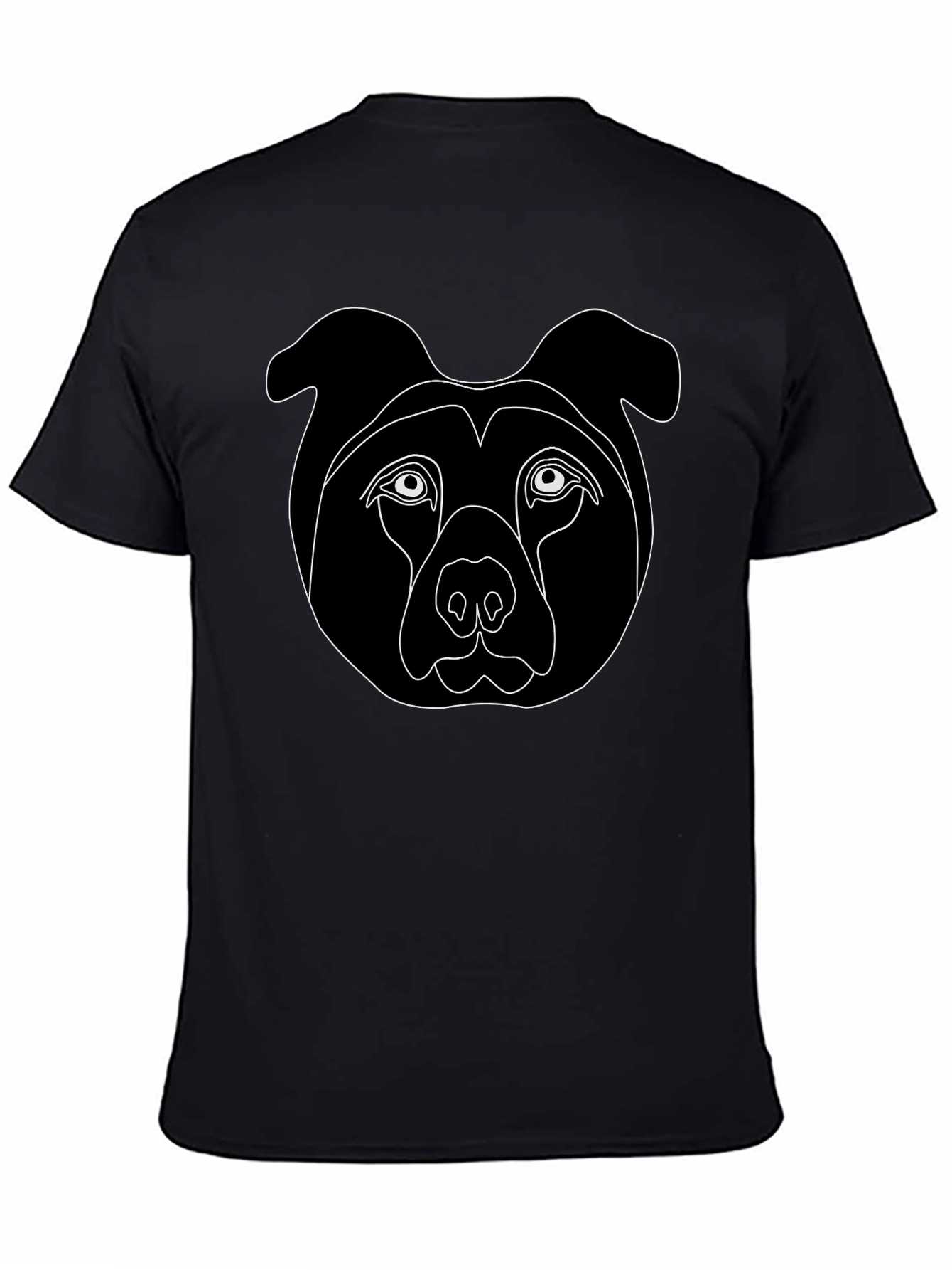 Minimalist Dog Face Graphic Tee - Black