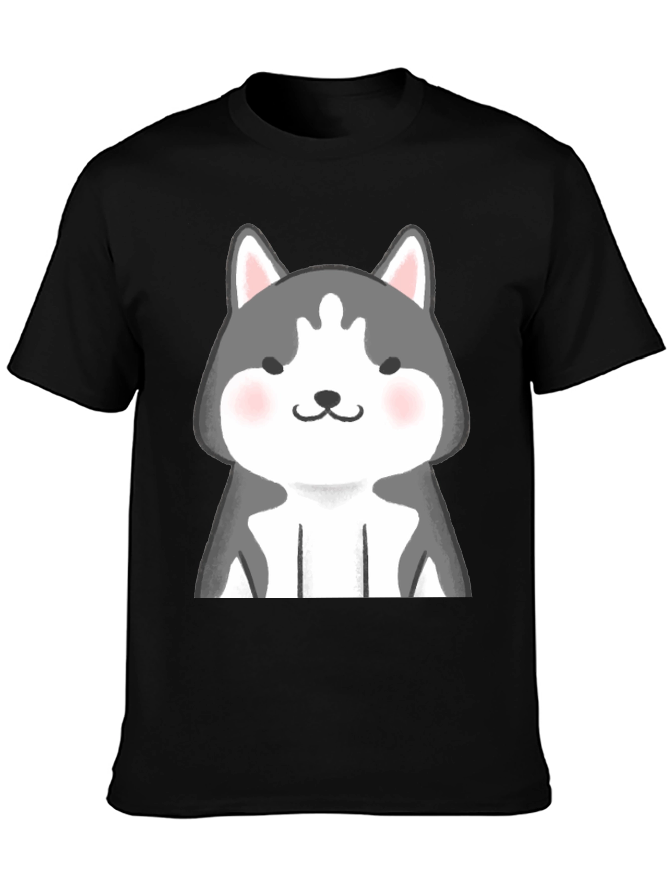 Cute Husky Graphic Black T-Shirt