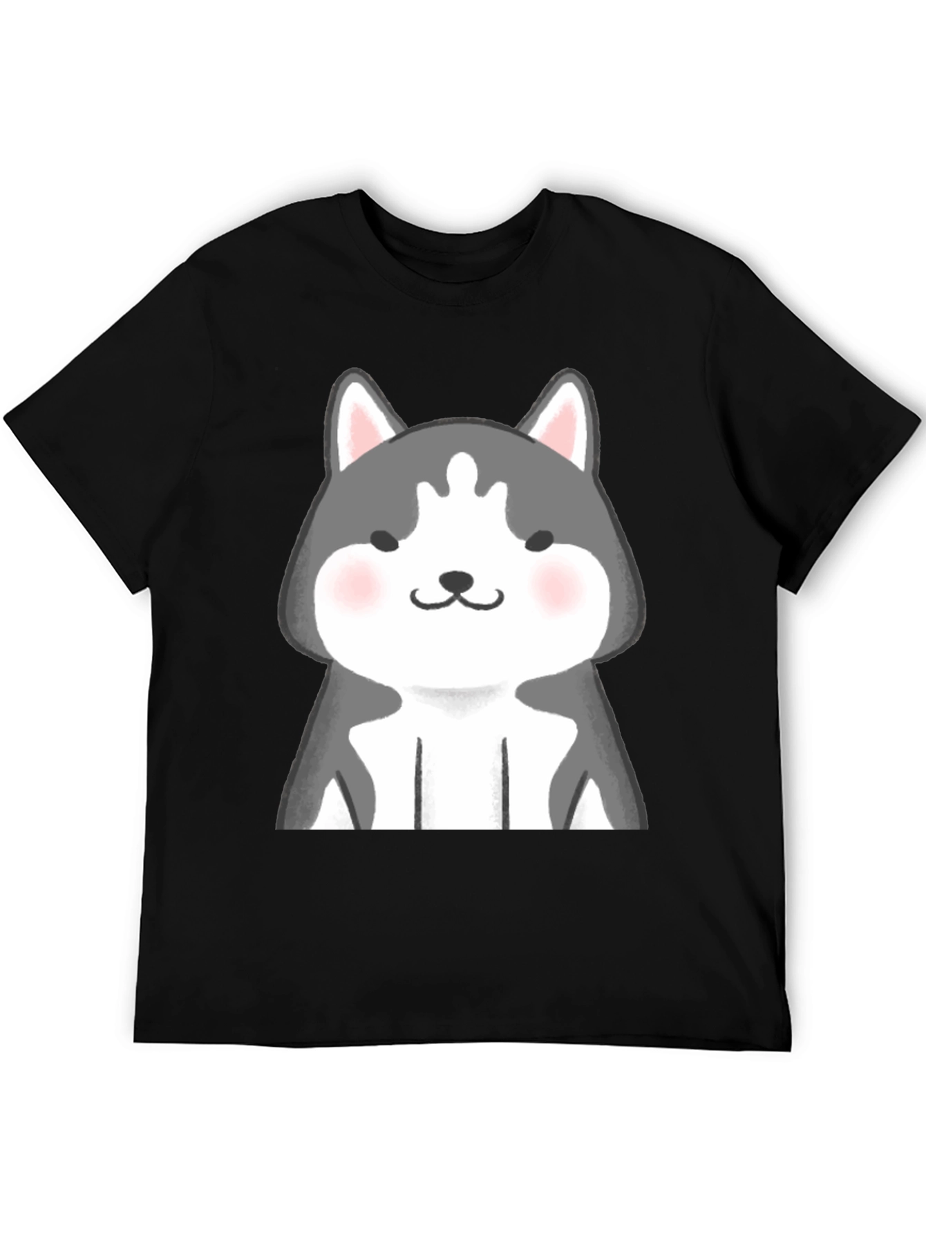 Cute Husky Graphic Black T-Shirt
