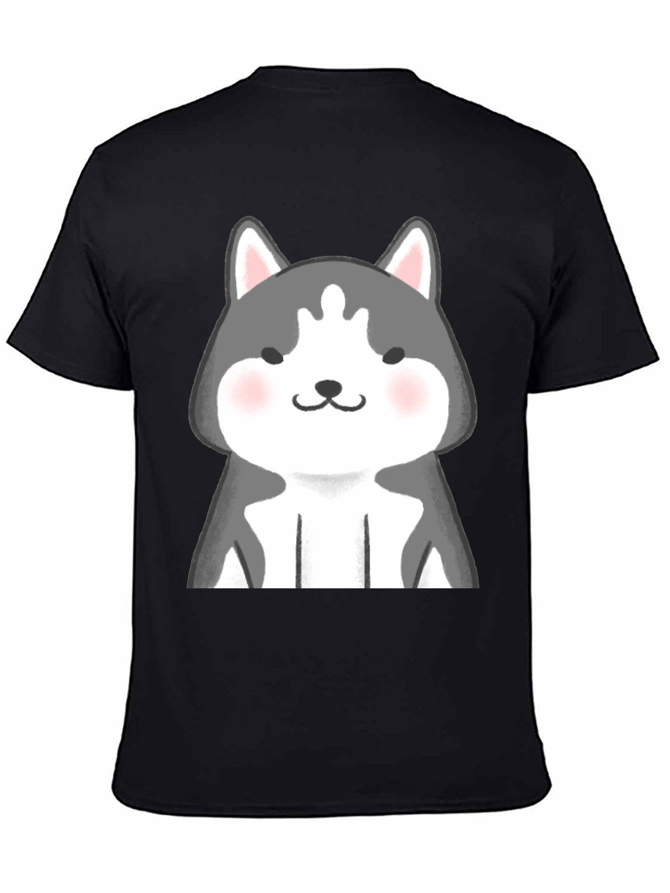 Cute Husky Graphic Black T-Shirt