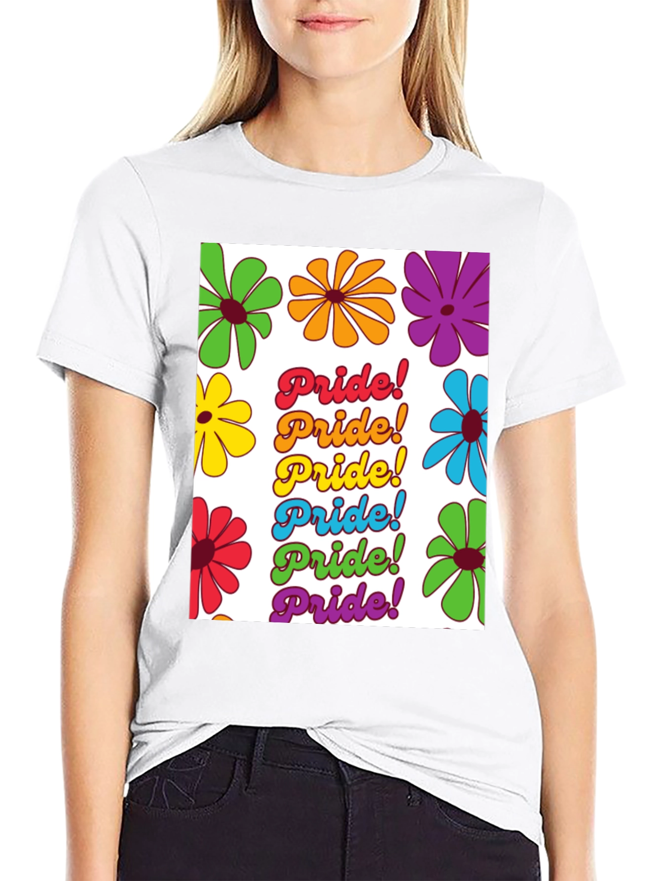Pride Floral Tee - LGBTQ+ Rainbow Flower T-Shirt