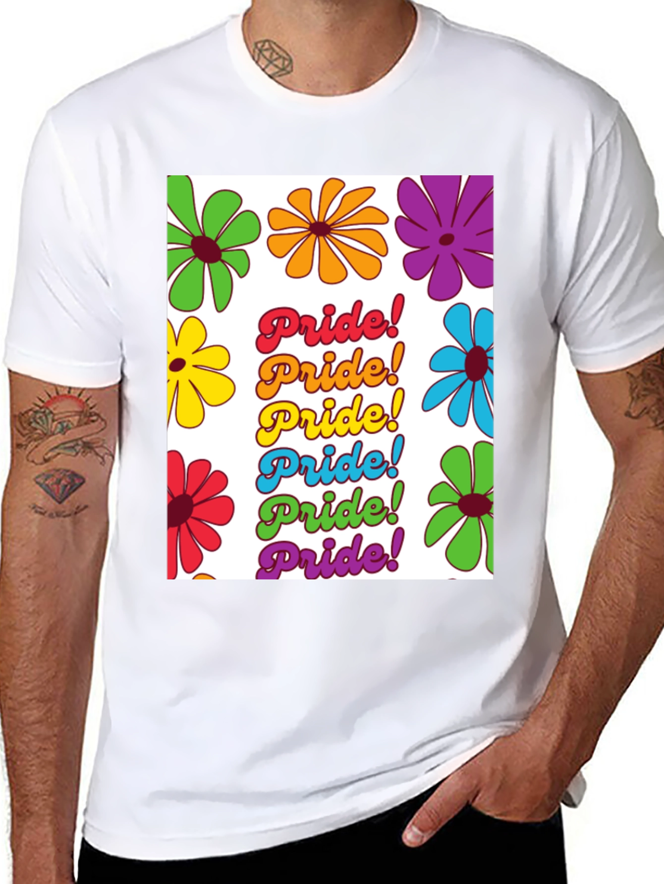 Pride Floral Tee - LGBTQ+ Rainbow Flower T-Shirt