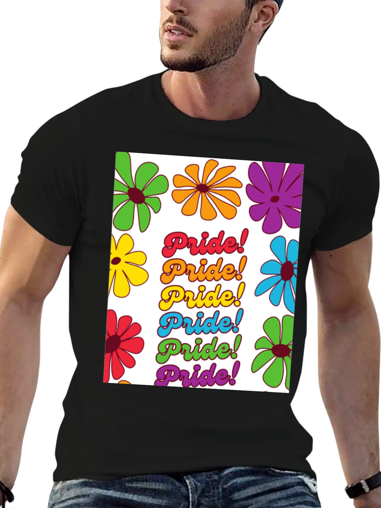 Pride Floral Tee - LGBTQ+ Rainbow Flower T-Shirt
