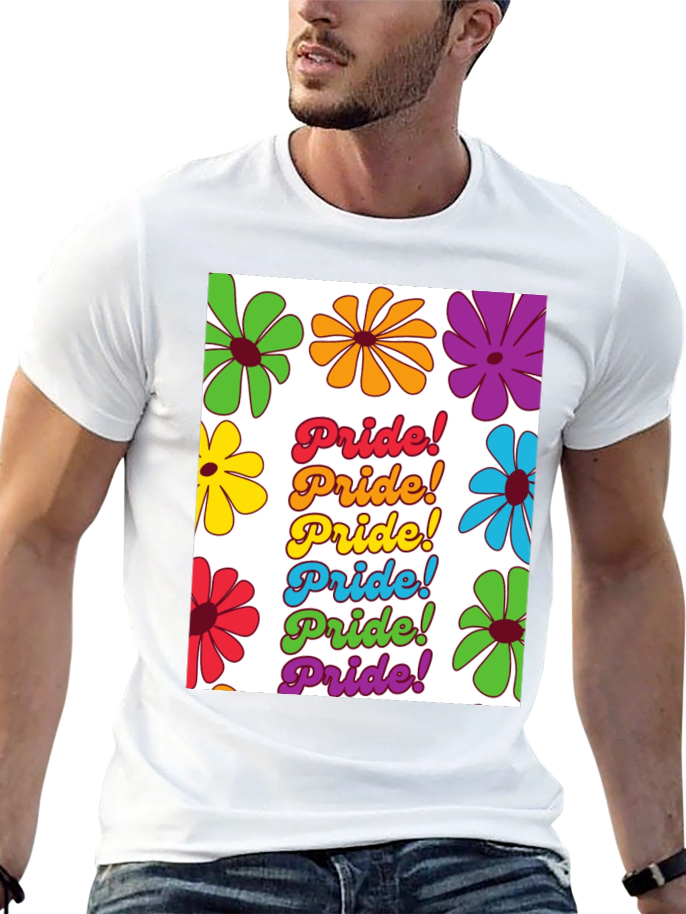 Pride Floral Tee - LGBTQ+ Rainbow Flower T-Shirt