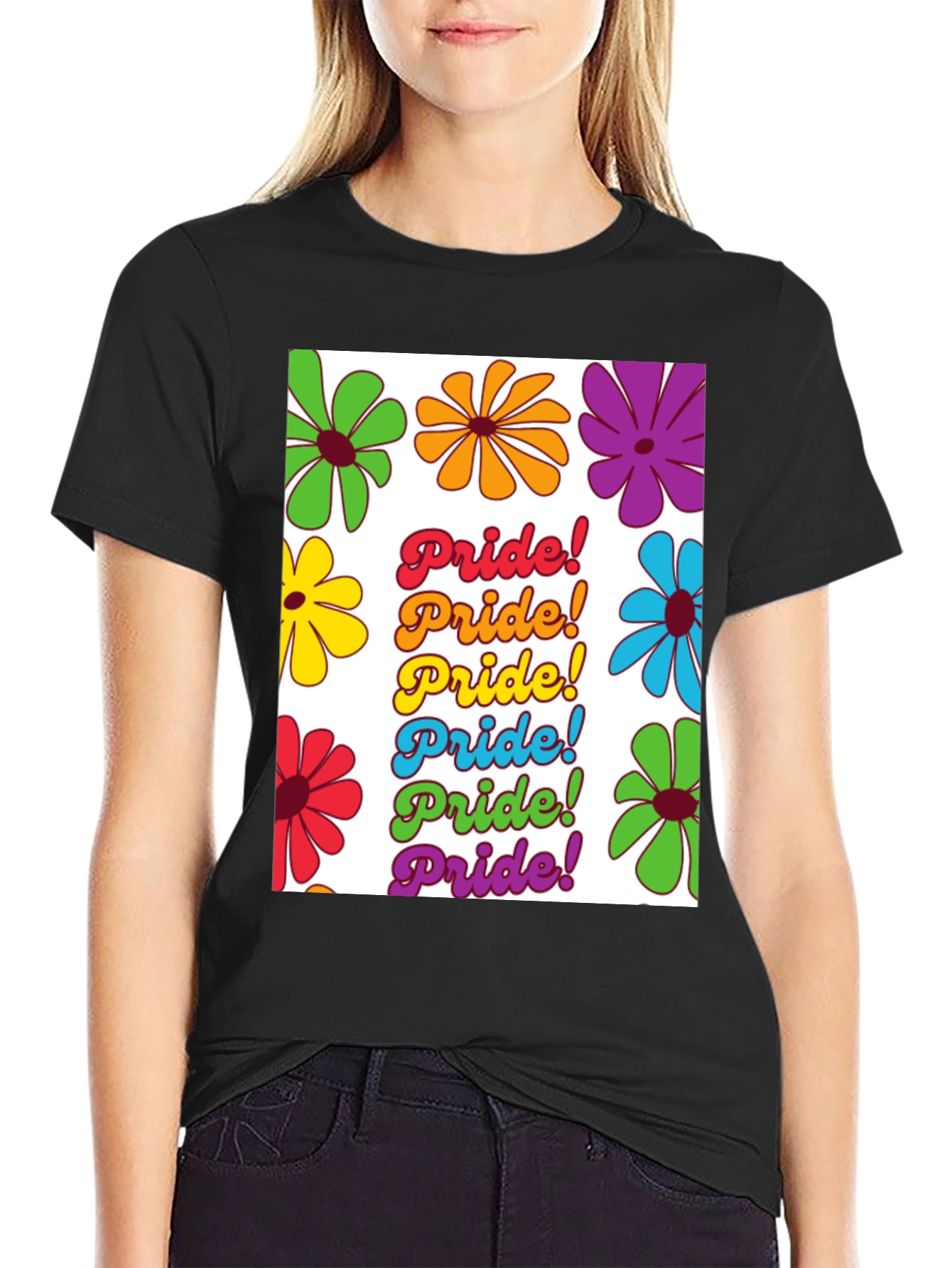 Pride Floral Tee - LGBTQ+ Rainbow Flower T-Shirt