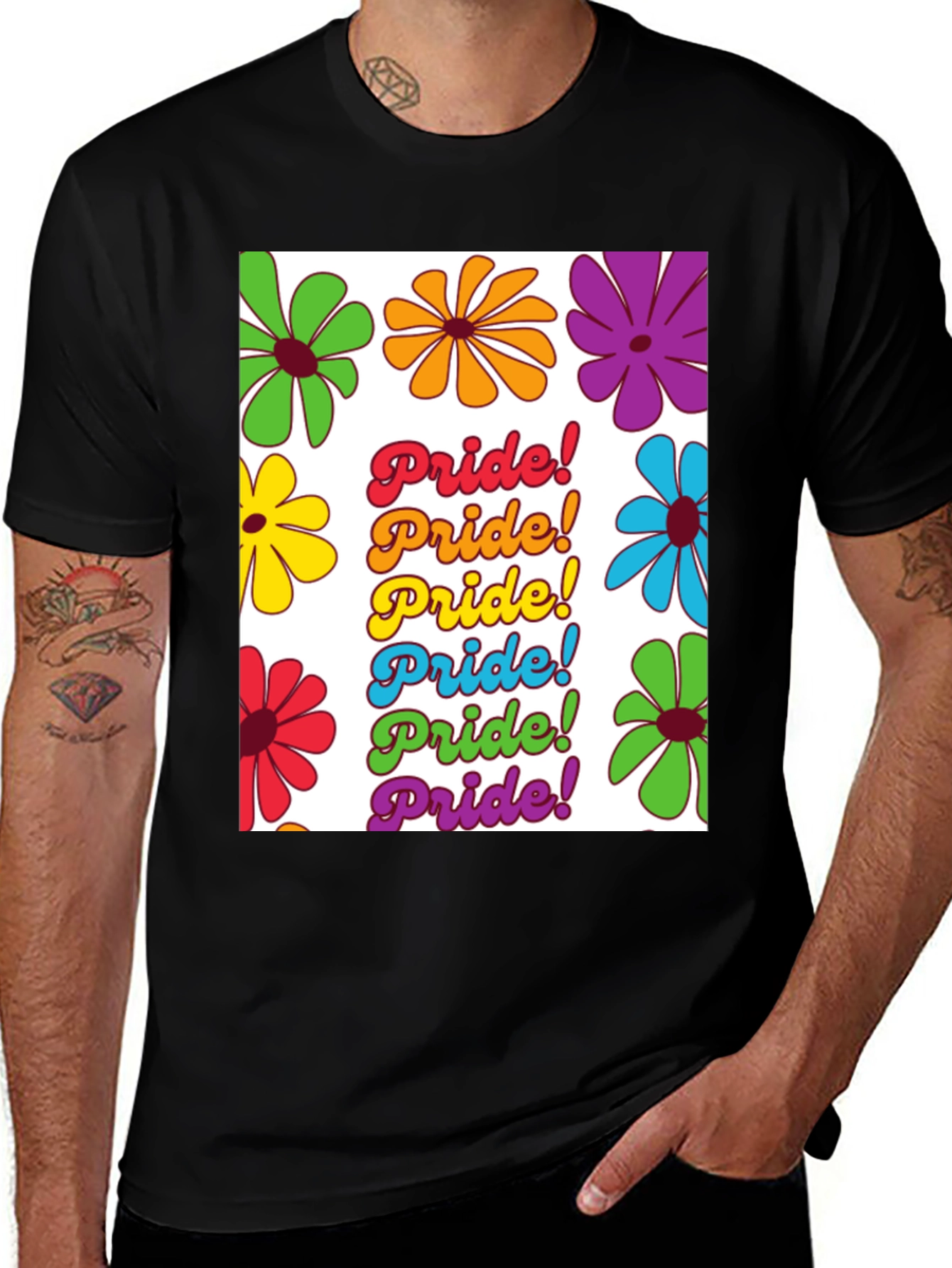 Pride Floral Tee - LGBTQ+ Rainbow Flower T-Shirt