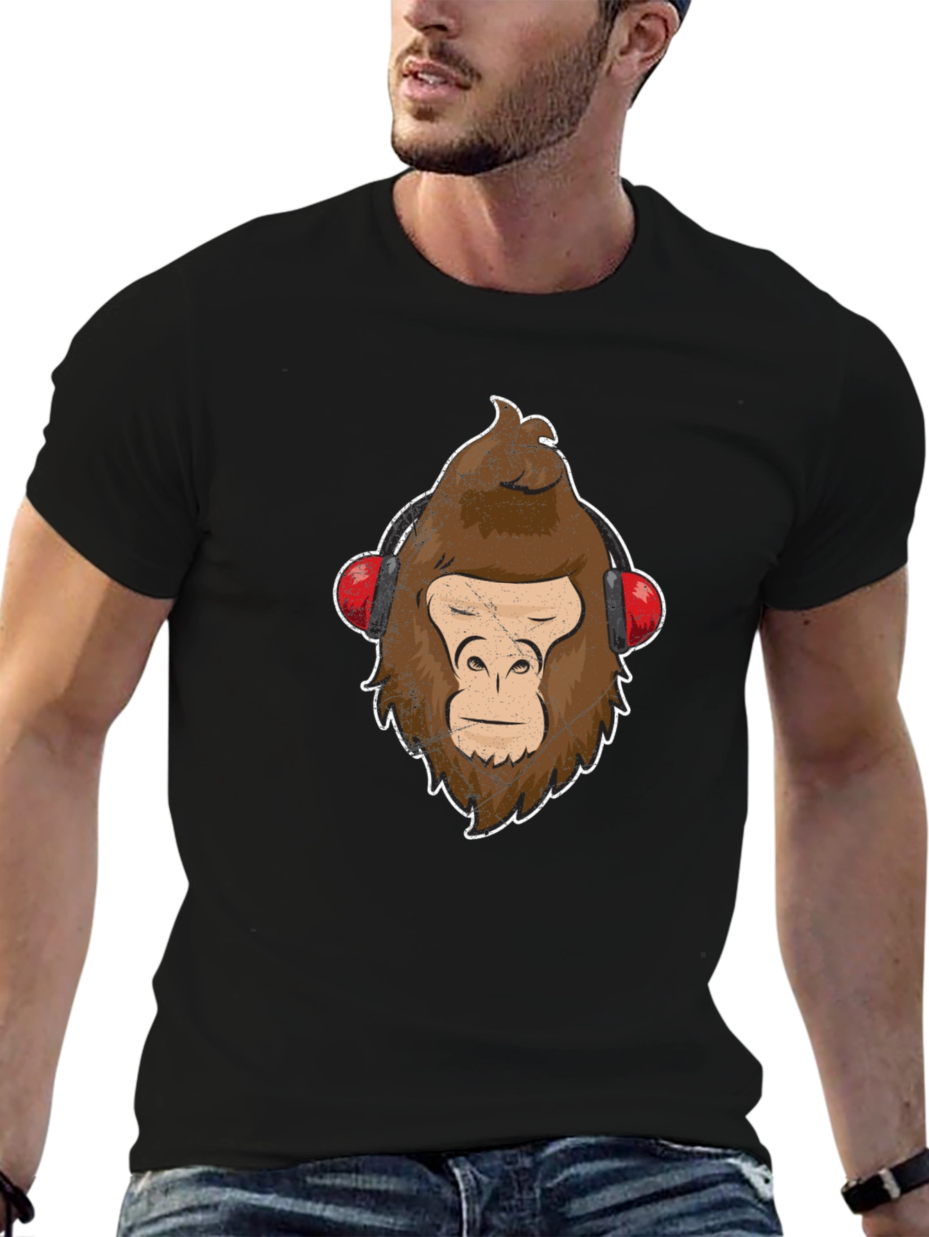 Cool Ape Headphones Graphic T-Shirt