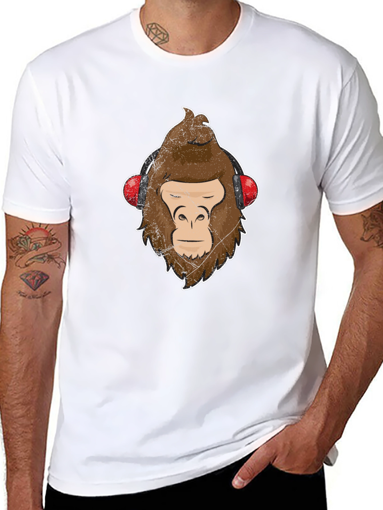 Cool Ape Headphones Graphic T-Shirt