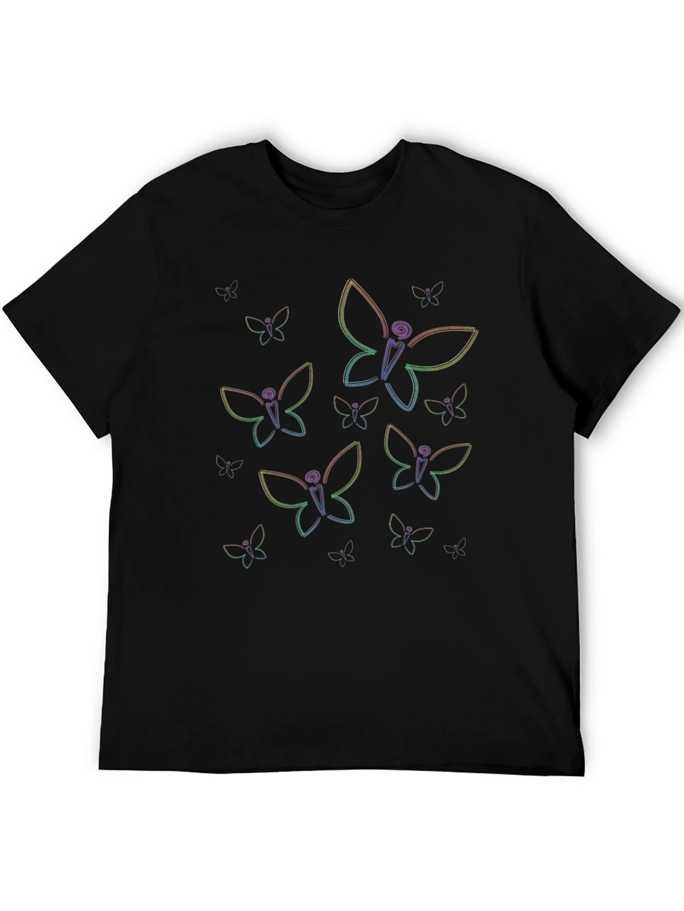 Butterfly Graphic Print Crew Neck T-Shirt