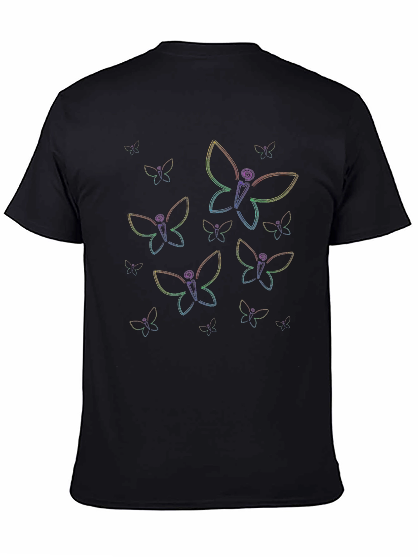Butterfly Graphic Print Crew Neck T-Shirt